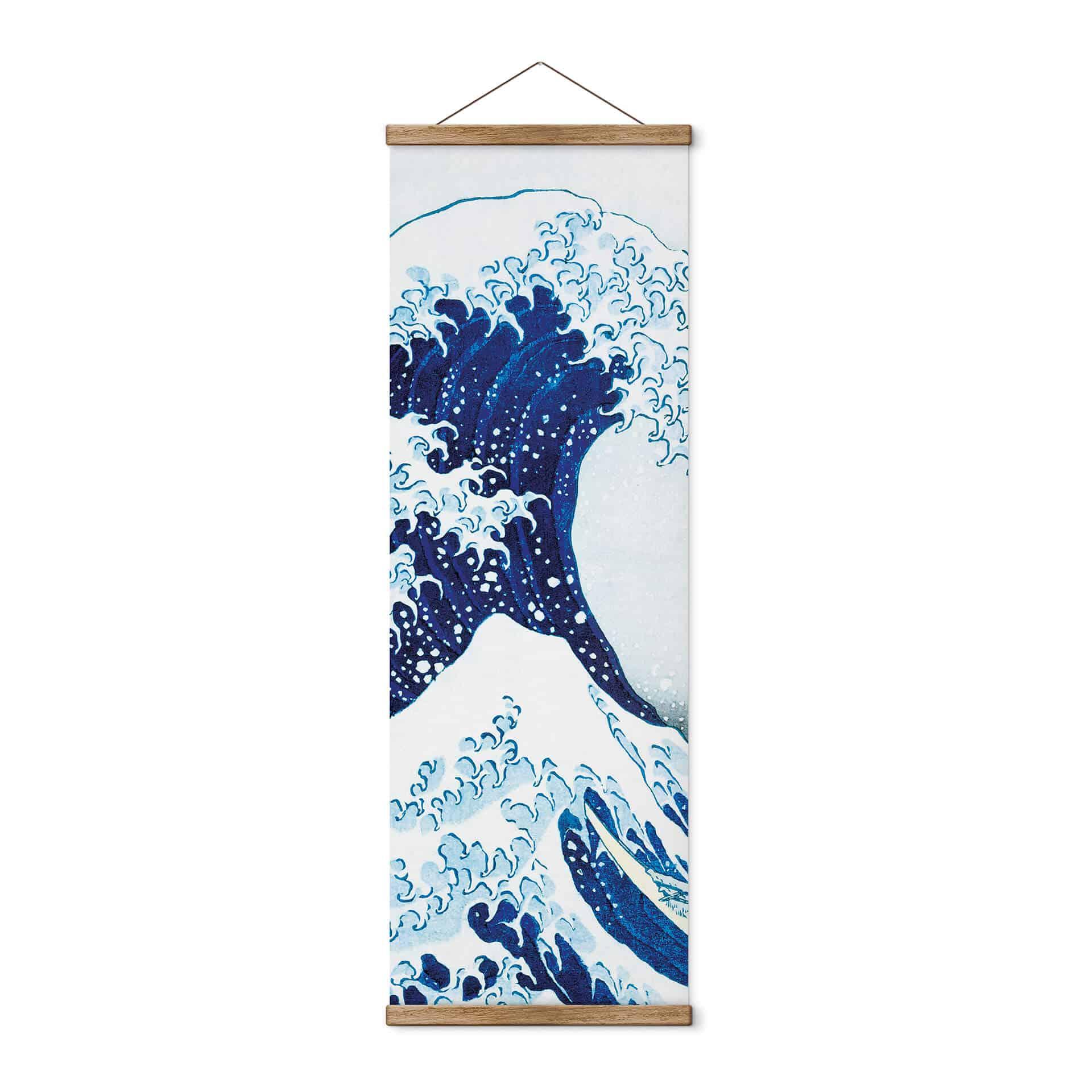 Tekstil plakat Hokusai - Den store bølge - Panorama