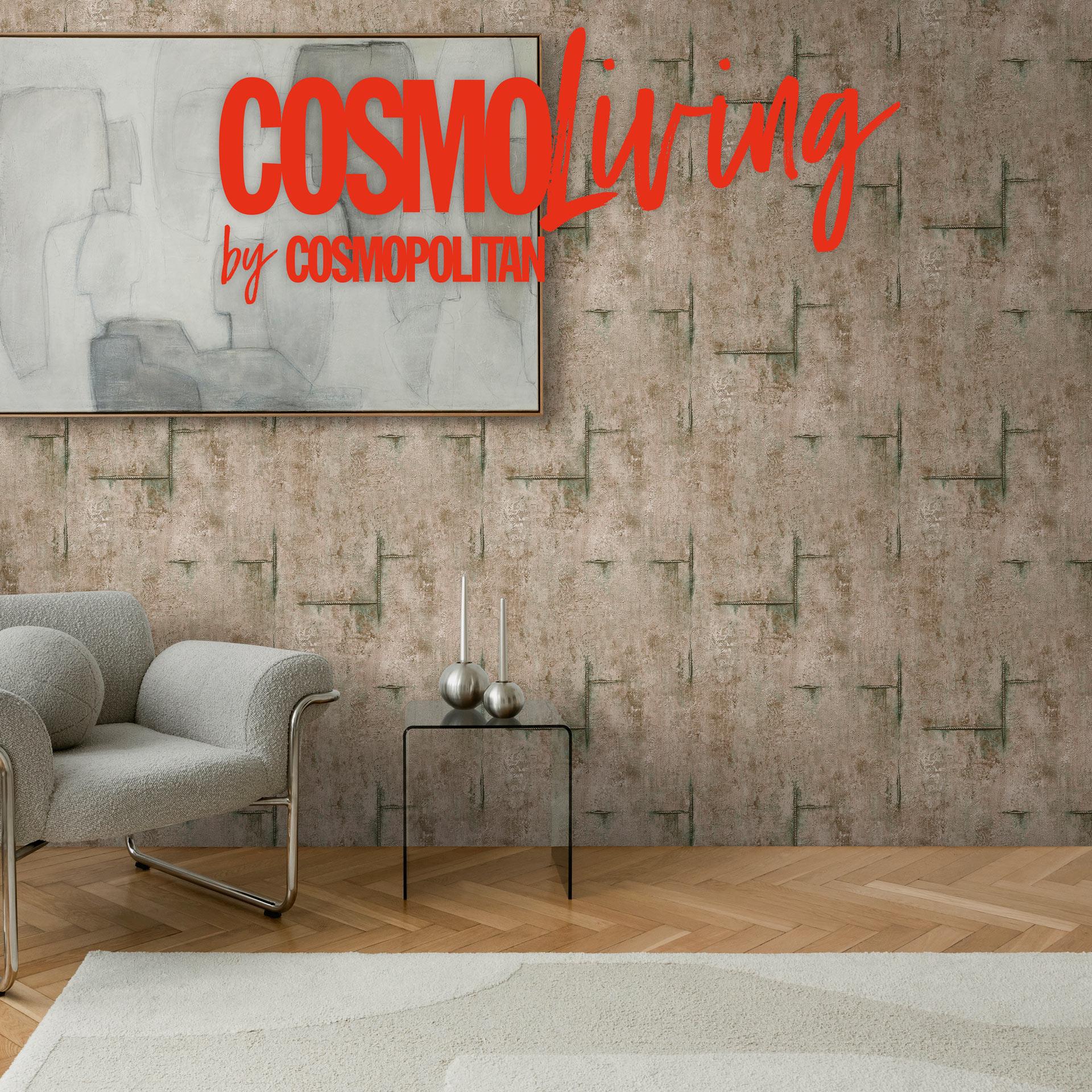 COSMOPOLITAN tapet i betonlook, brungrønt - Ikke-vævet tapet i vintage loftstil