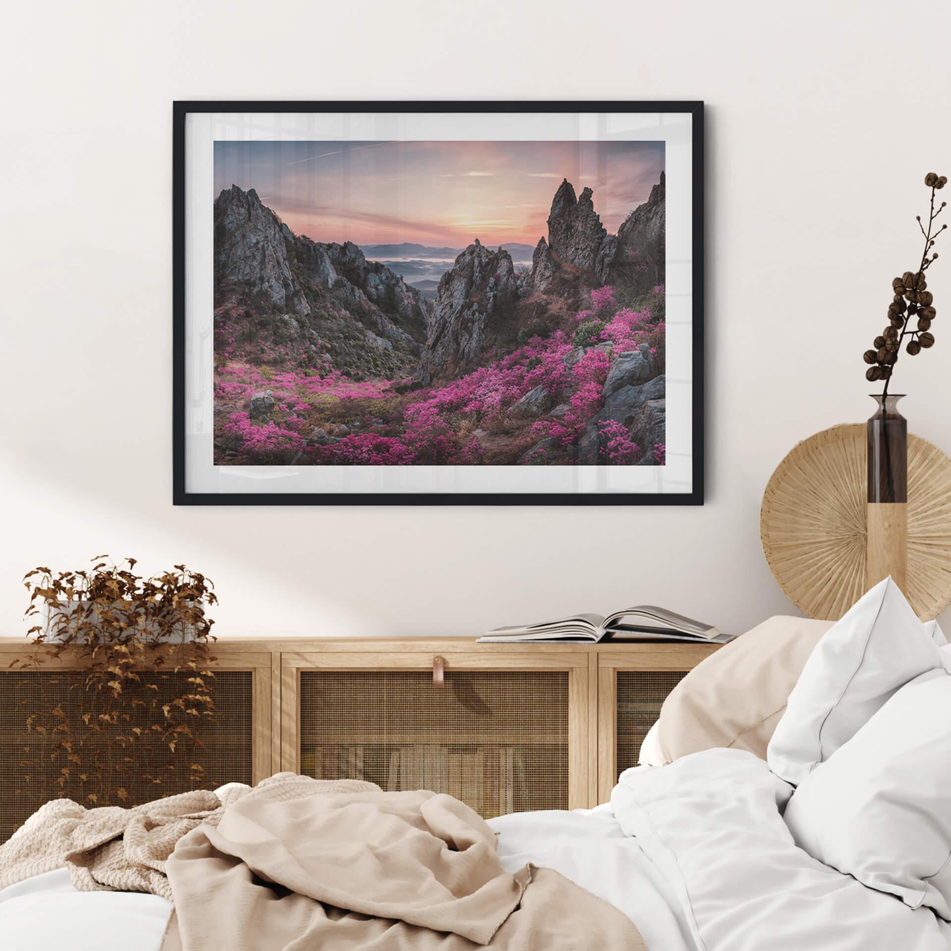 Póster Seo - Paisaje rocoso al atardecer