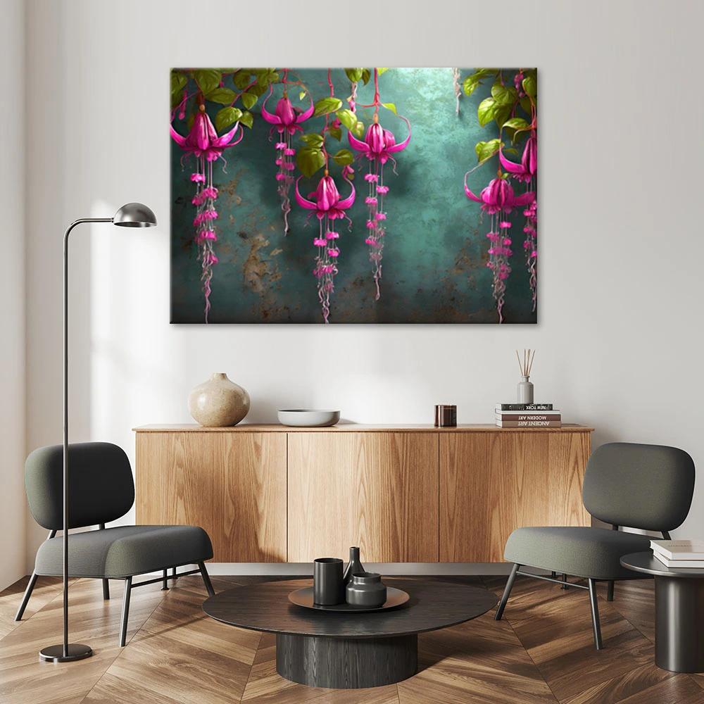 Canvasbillede, Hængende blåregnblomster