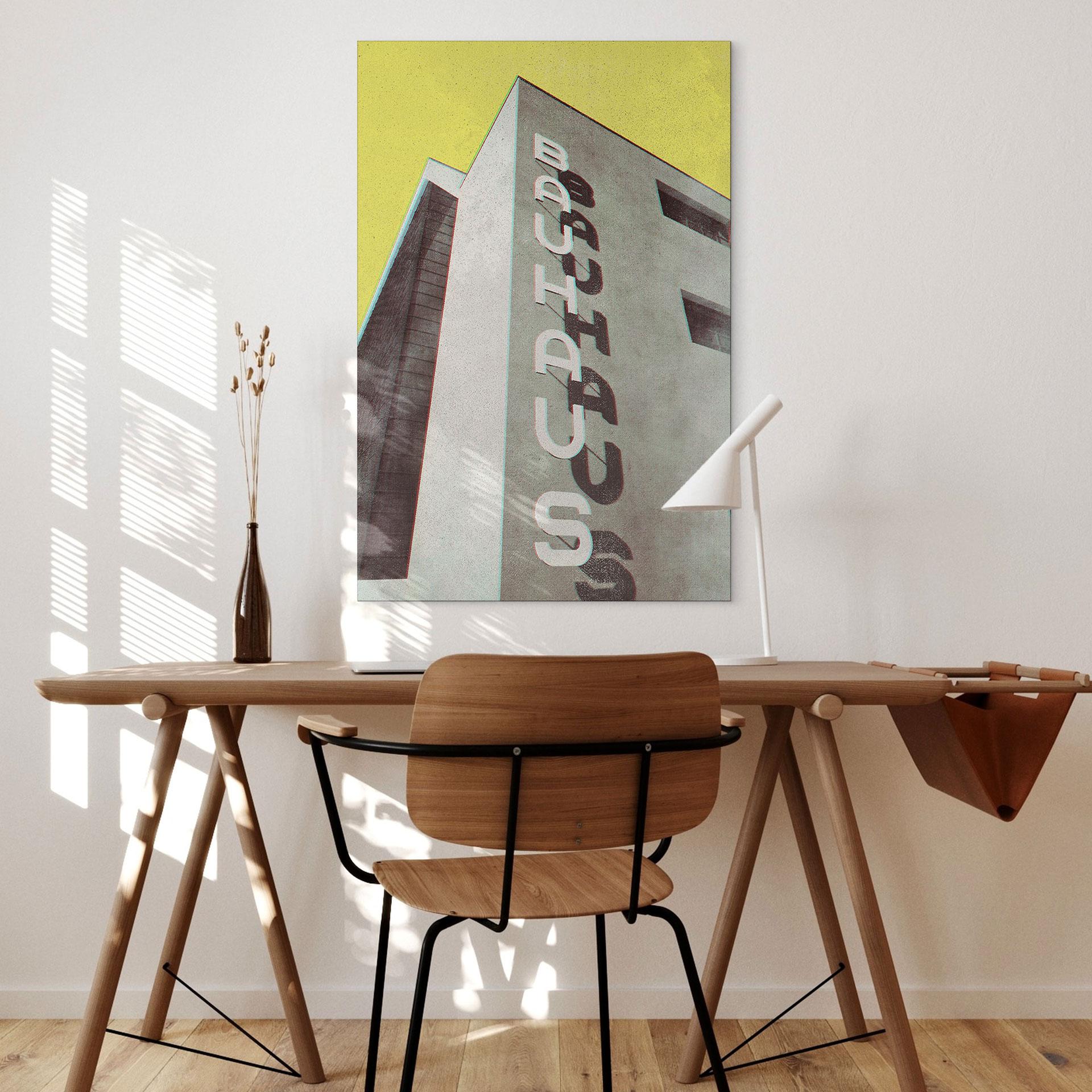 Billede Vintage Bauhaus Dessau Architecture - Blursbyai – print på aluminium (Alu-Dibond)