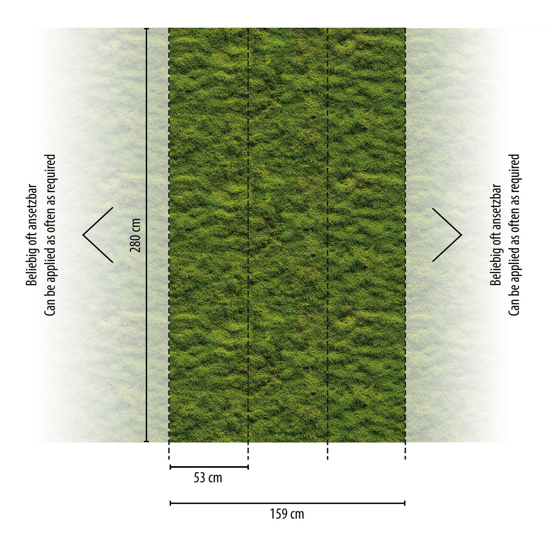 mosbehang in groen - vliesbehang natuurlook - woonkamer behang