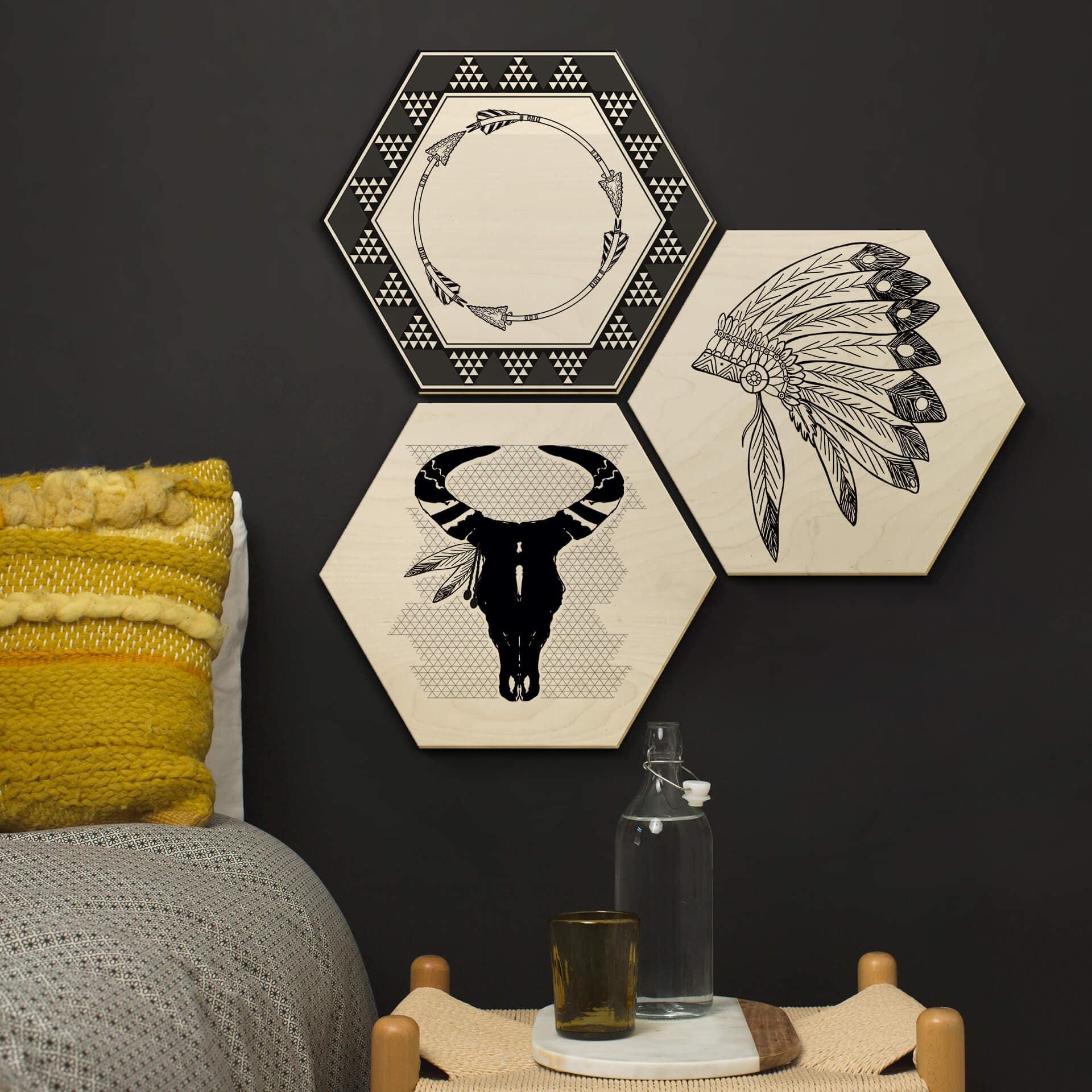 Hexagon hout - Indian Style