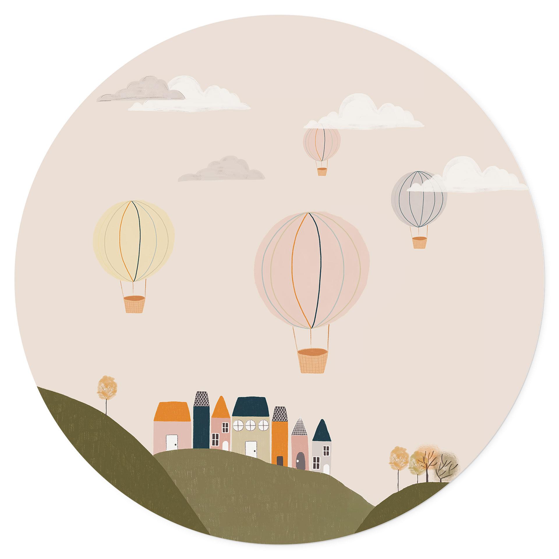 Wallsticker Farverige varmluftsballoner på himlen - Menina Lisboa