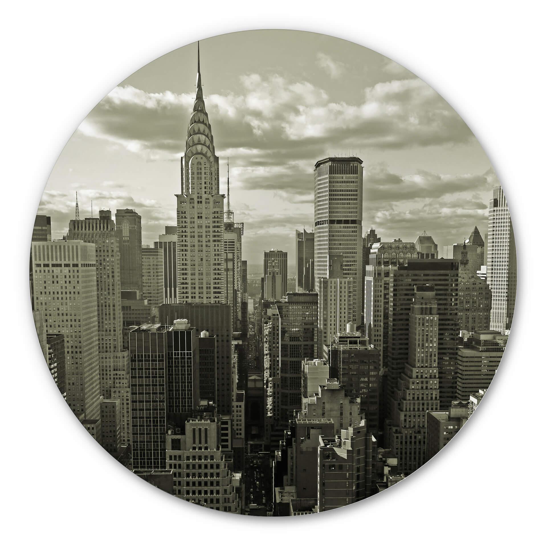 Tableau en Alu-Dibond Manhattan 2 - Rond