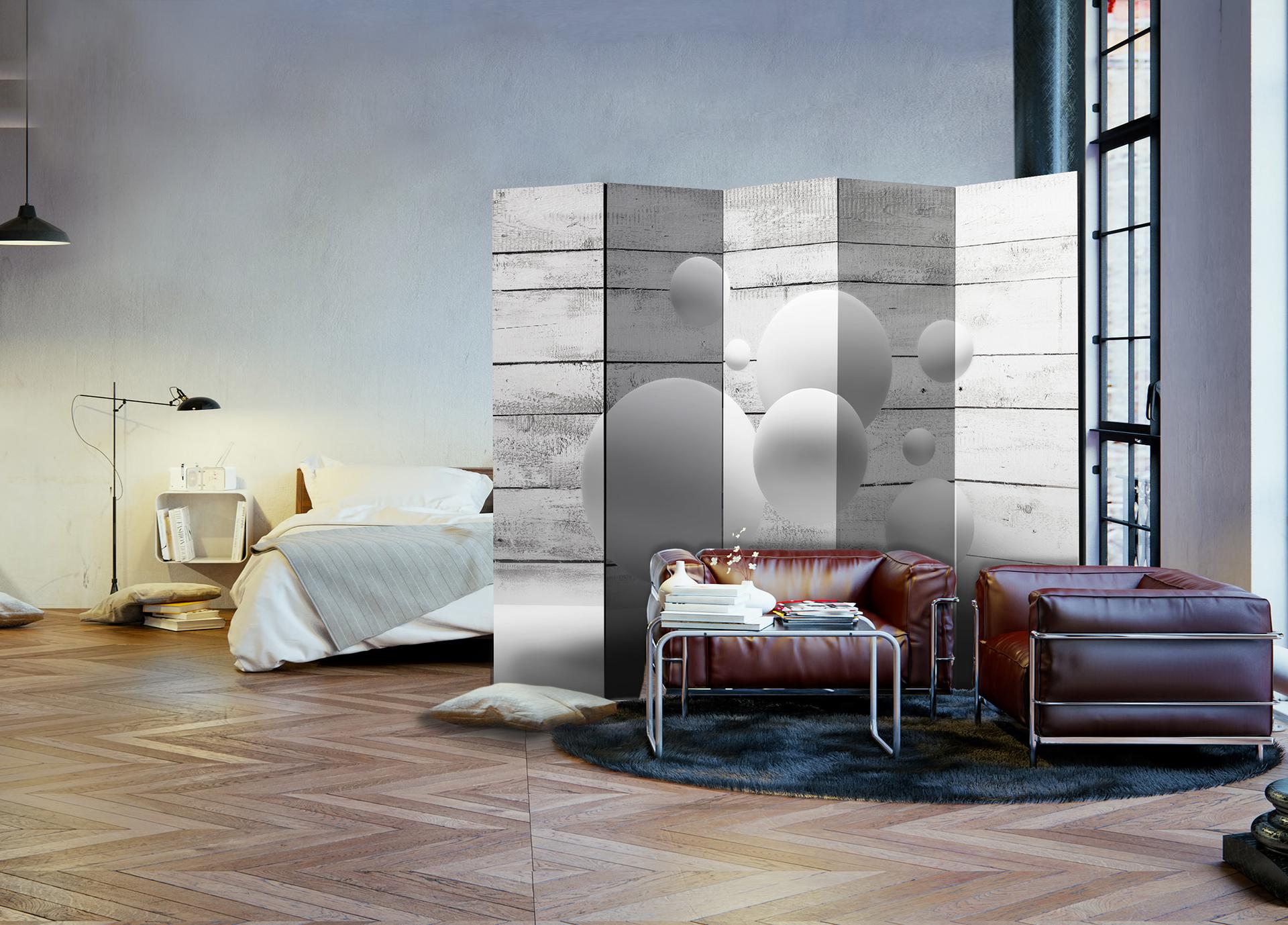 Schermo divisorio - Sfere, 5 pezzi - 225x172 cm