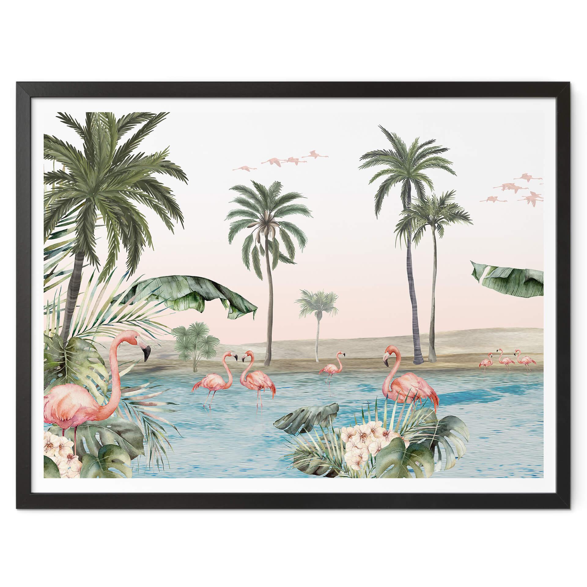 Poster Kikki Belle - Flamingo Oasis