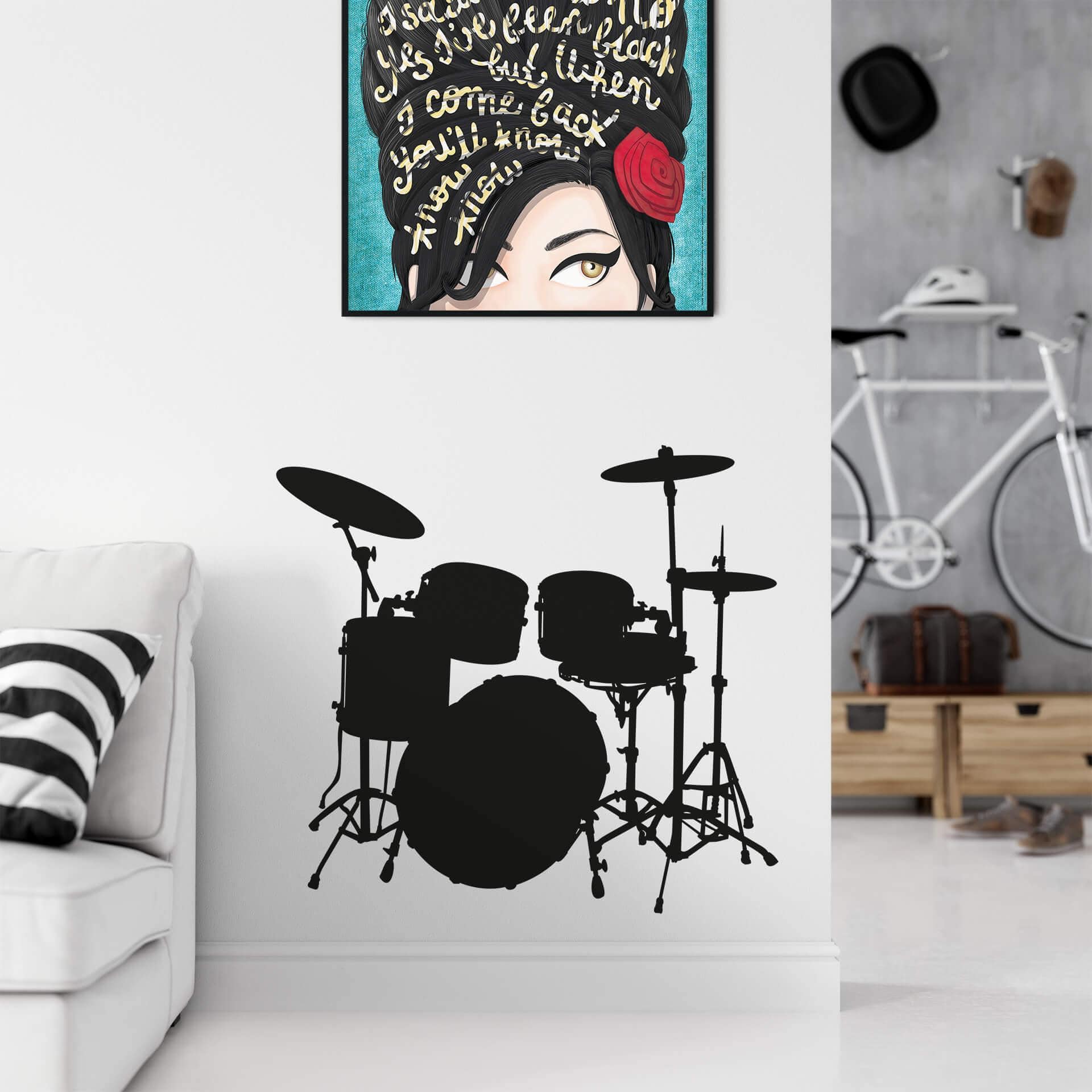 Muursticker Drumstel