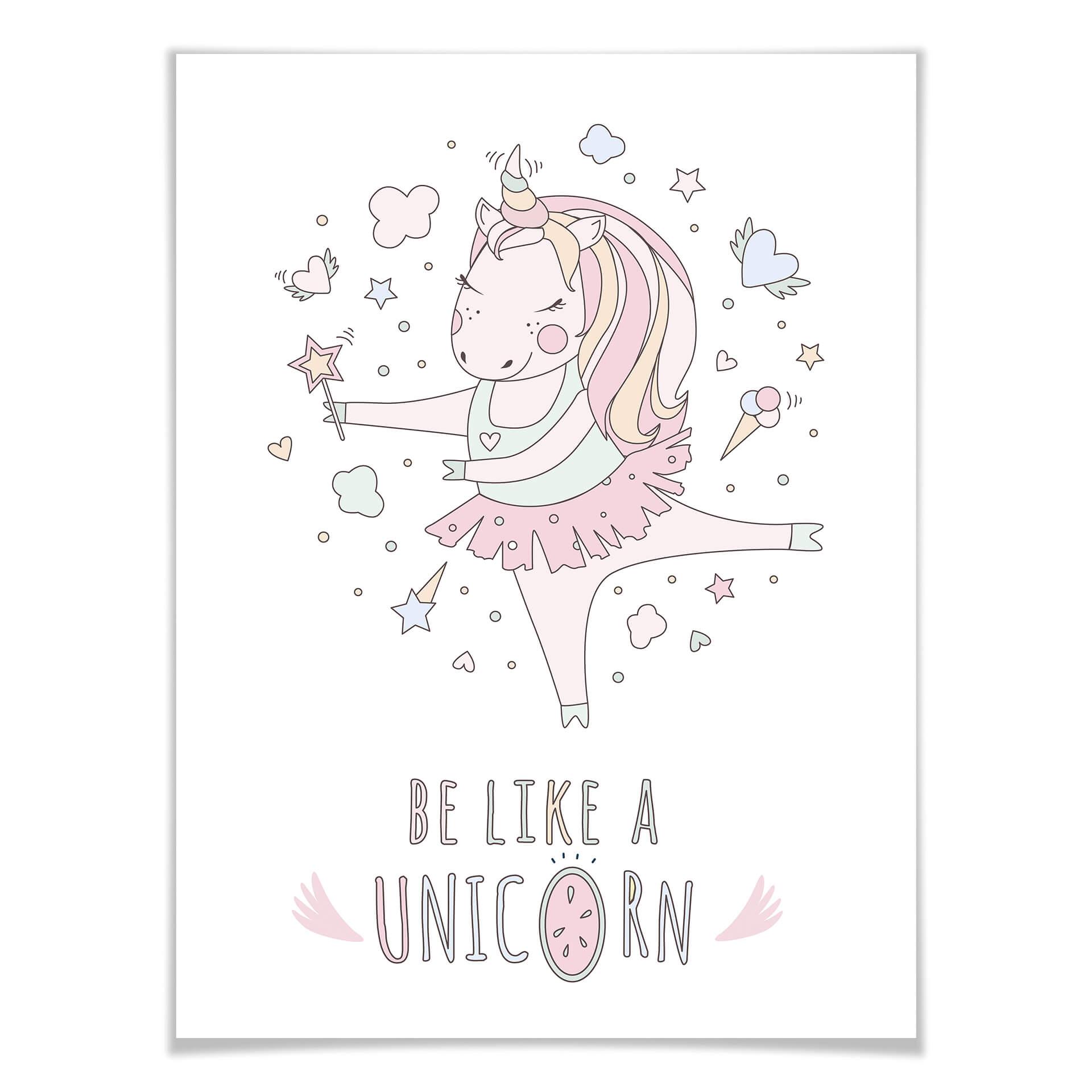 Poster Kvilis - Be like a Unicorn - Ballerina