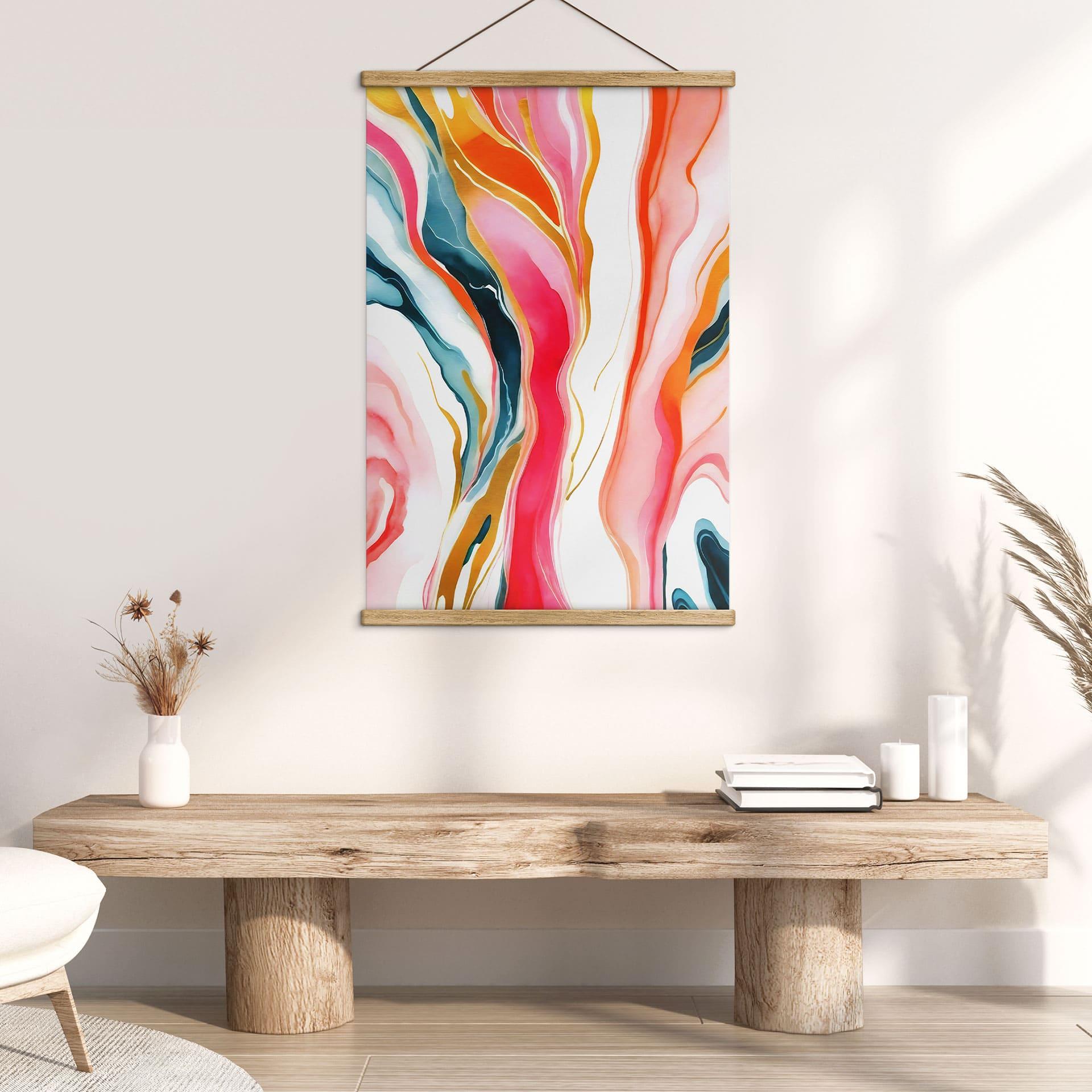 Tekstil plakat Farverig abstrakt marmorering - Gokhale