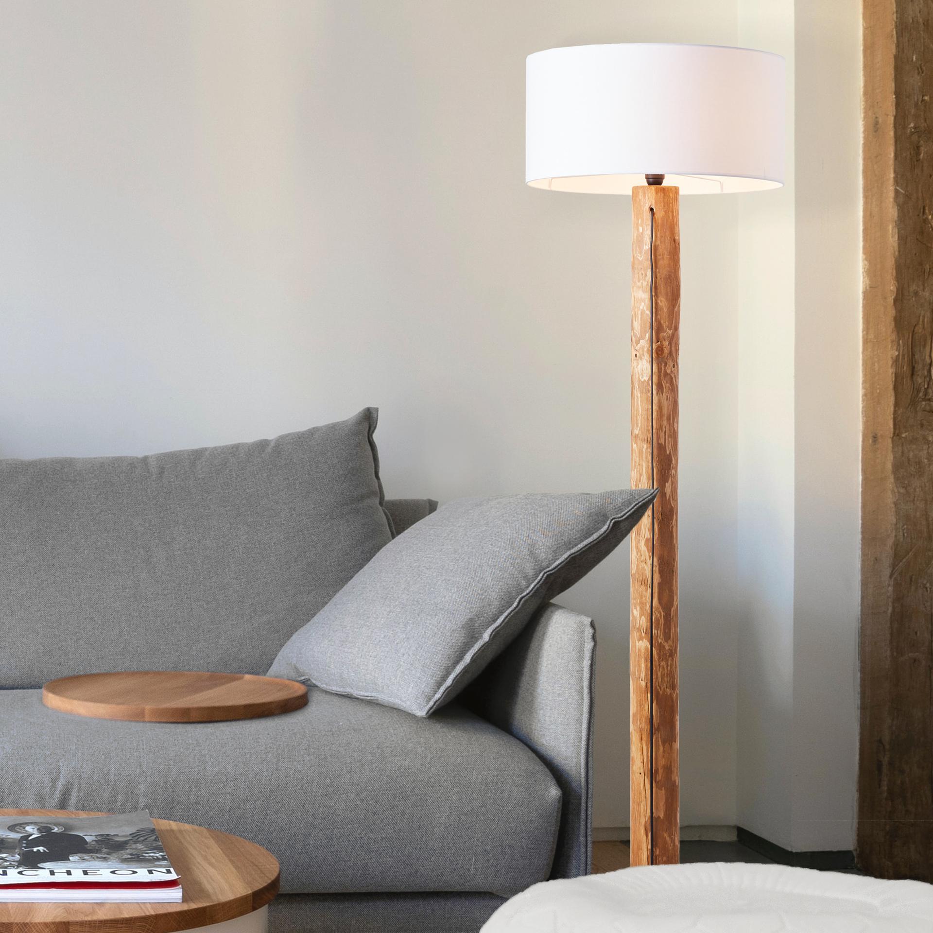Stehleuchte Joshua, braun, 164 x 50 cm, Textil Stehlampe