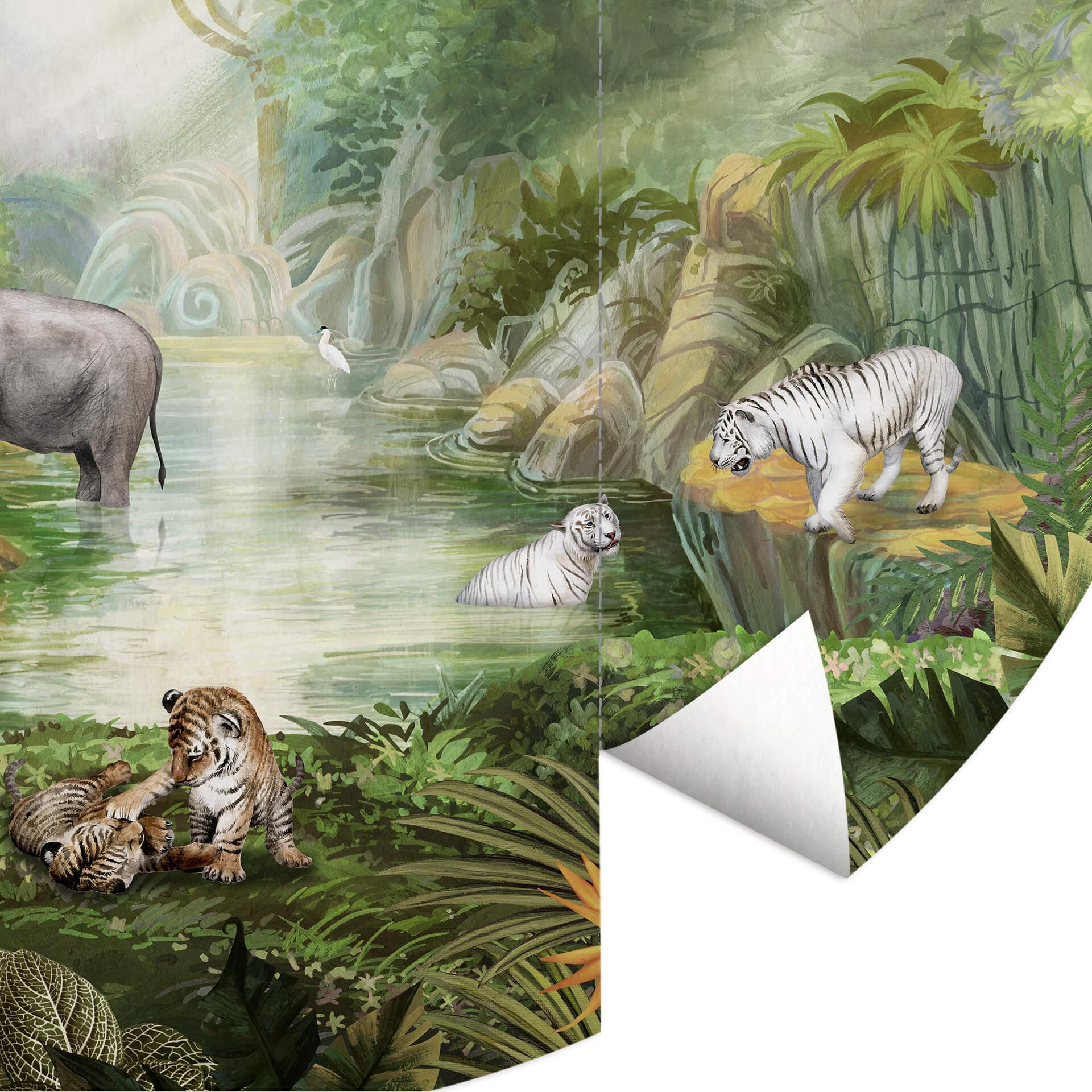 Behangcirkel Kikki Belle - Jungle Cats - vliesbehang/zelfklevend vliesbehang