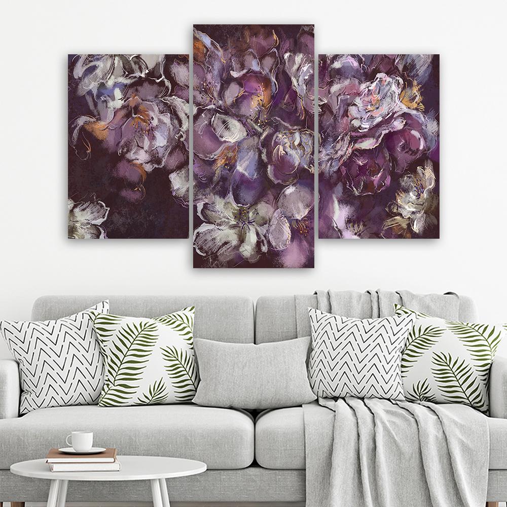 3 stykke lærredsprint, Irisblomst