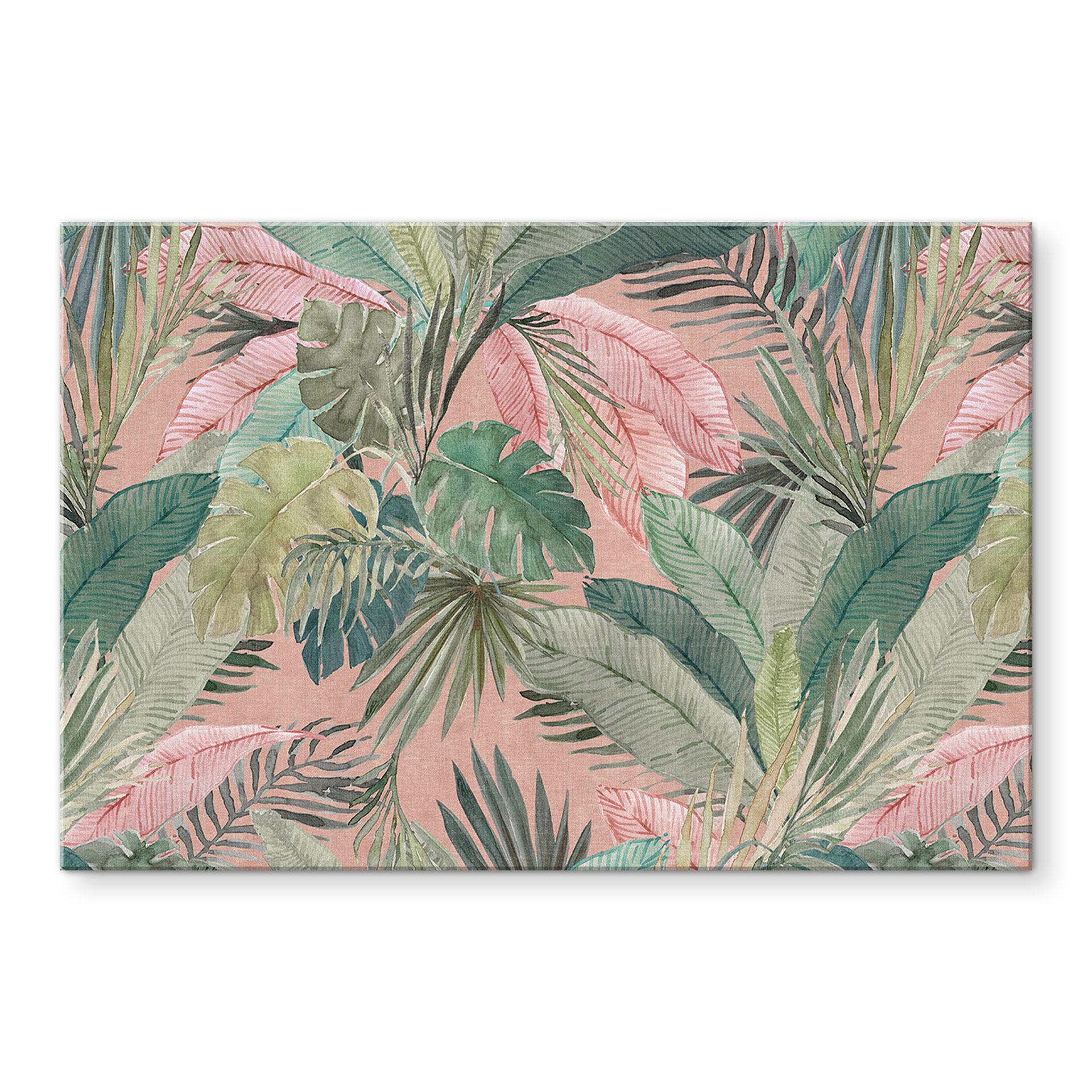 Stænkplade Tropiske blade i junglen Pink - Bloomery Decor
