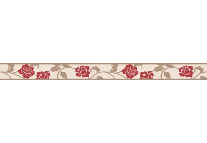 A.S. Création Bordüre Only Borders Borte mit Rosen floral selbstklebend beige, braun, rot