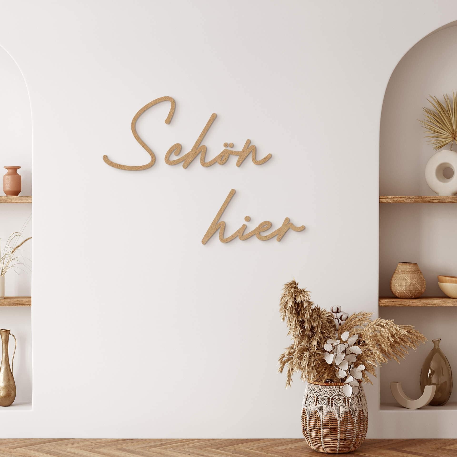 3D lettering Beautiful here - MDF naturaleza