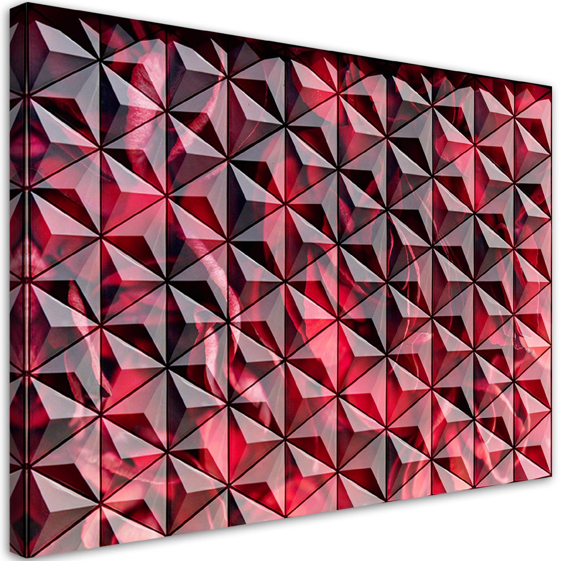 Canvasbillede, rød geometri