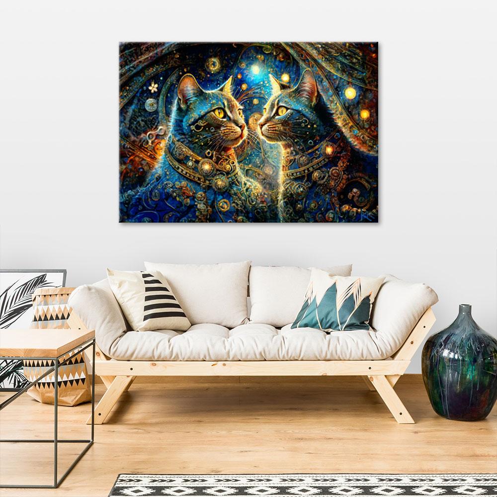 Canvasbillede, Abstrakte kattedyr