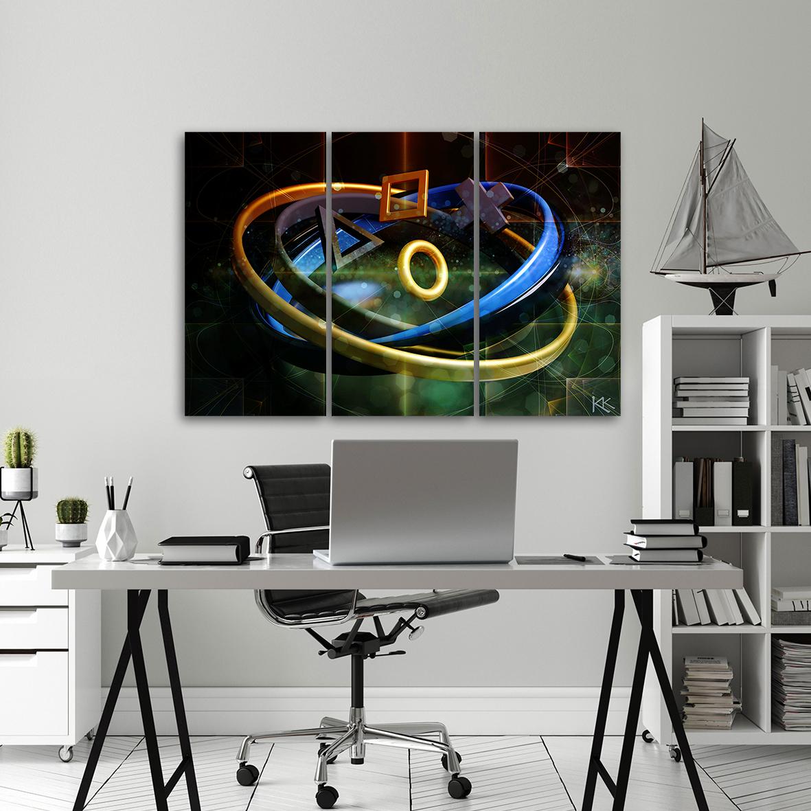 Canvas print 3 dele, knapper til controlleren