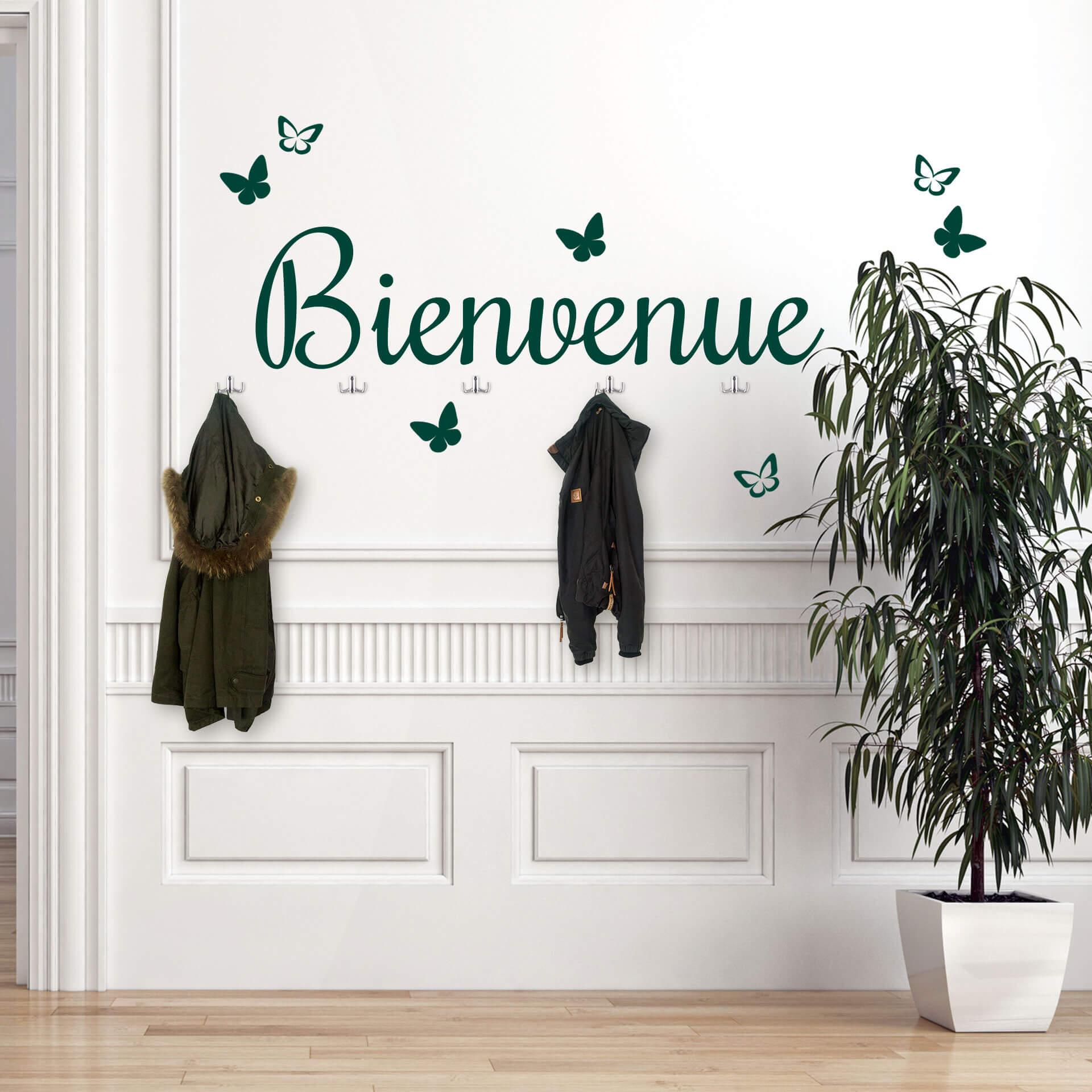 Sticker mural - Bienvenue 5 patères incl.