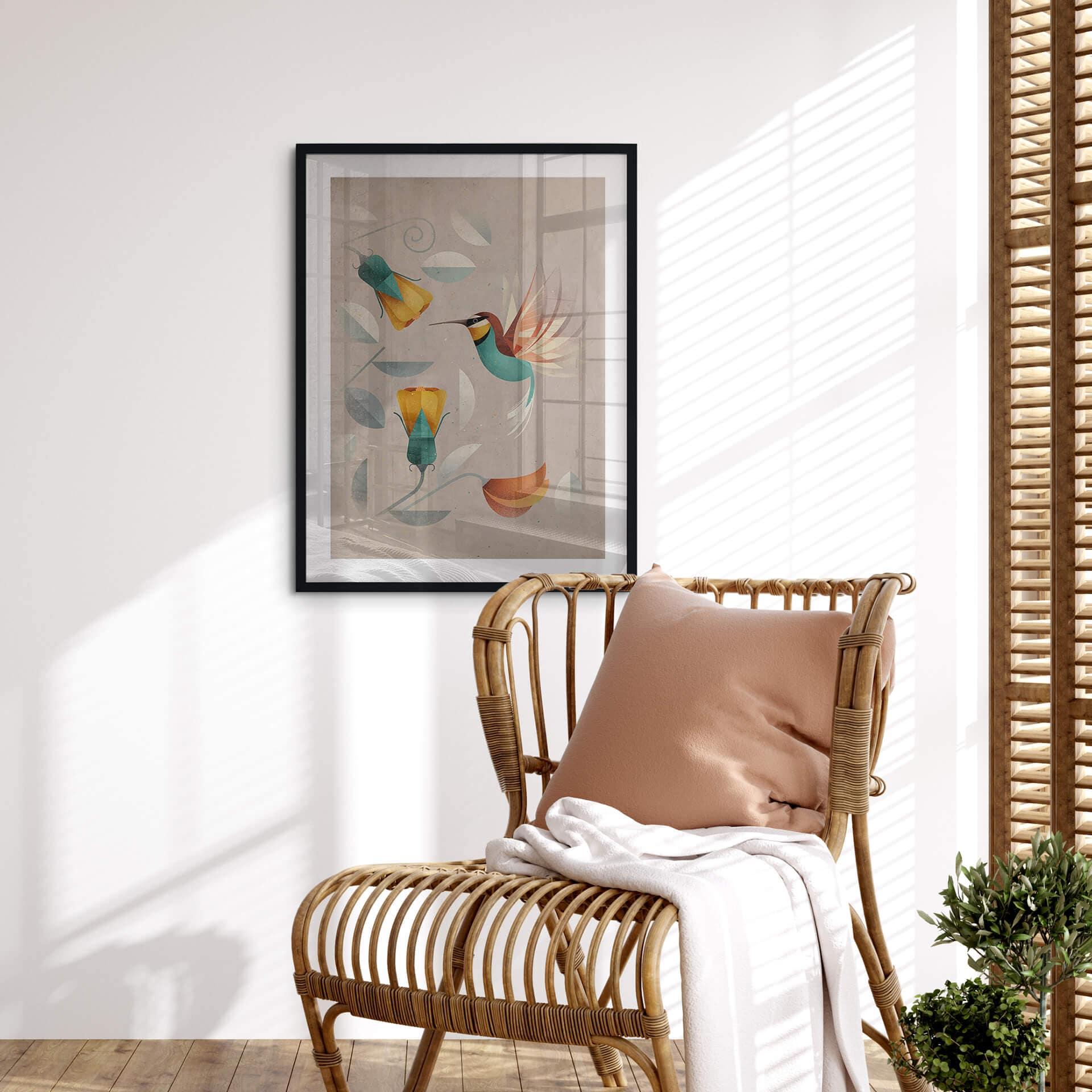Poster Abstrakt - Kolibri - Braun