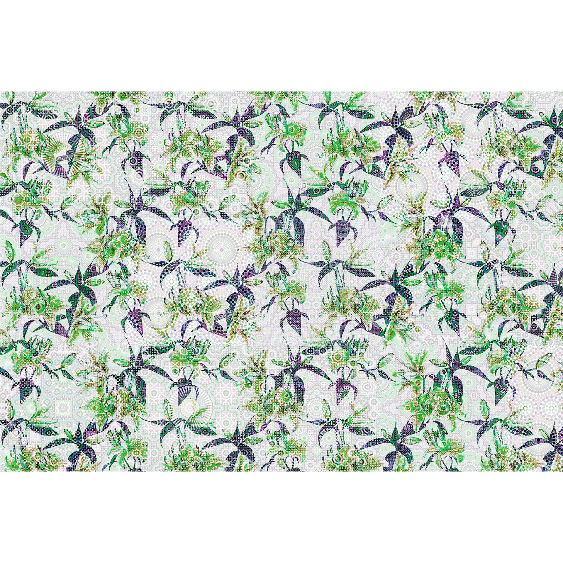 Livingwalls Fotobehang Walls by Patel mosaic lilies 3