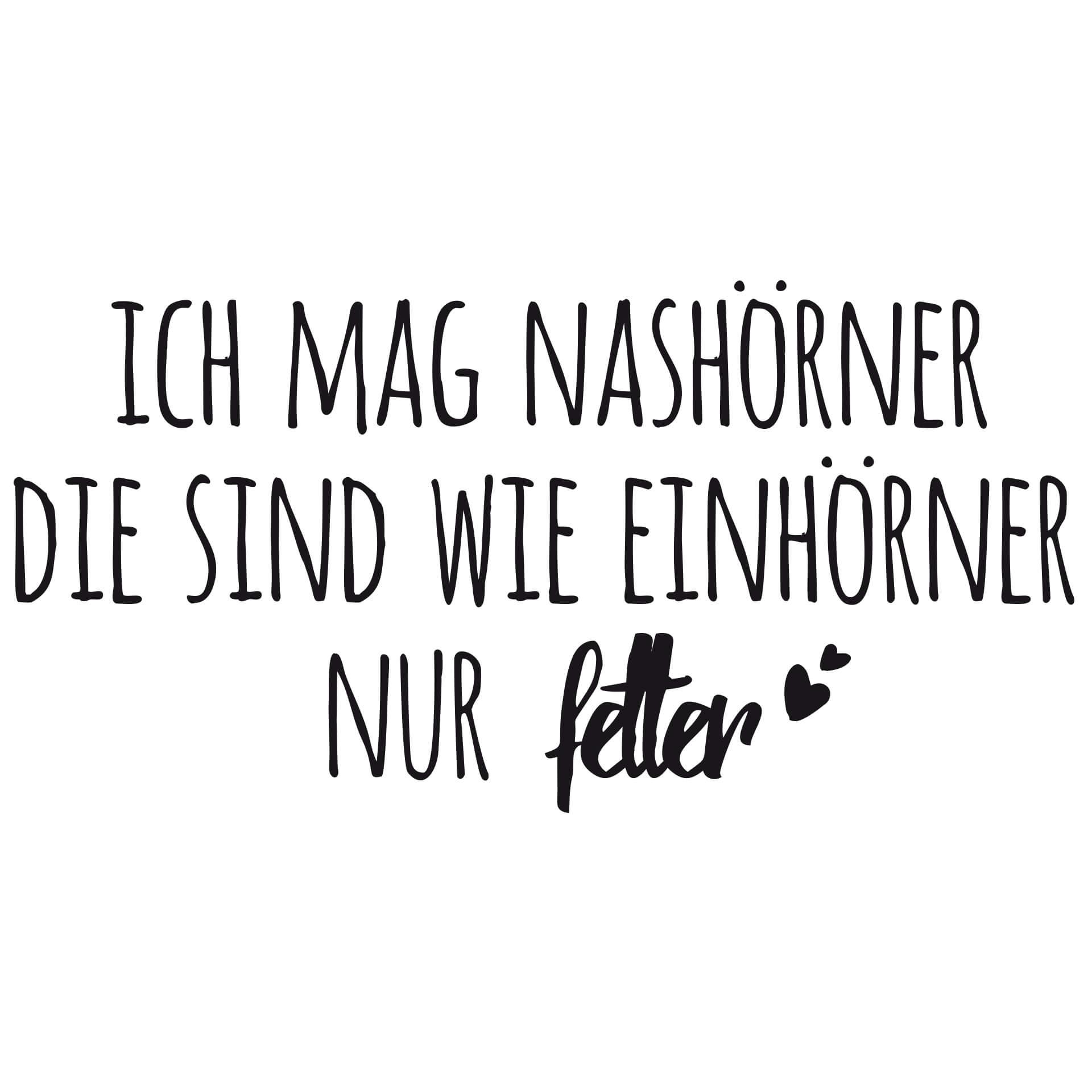 Wandtattoo Ich mag Nashörner...