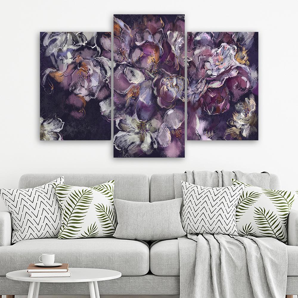 3 stykke lærredsprint, Irisblomst