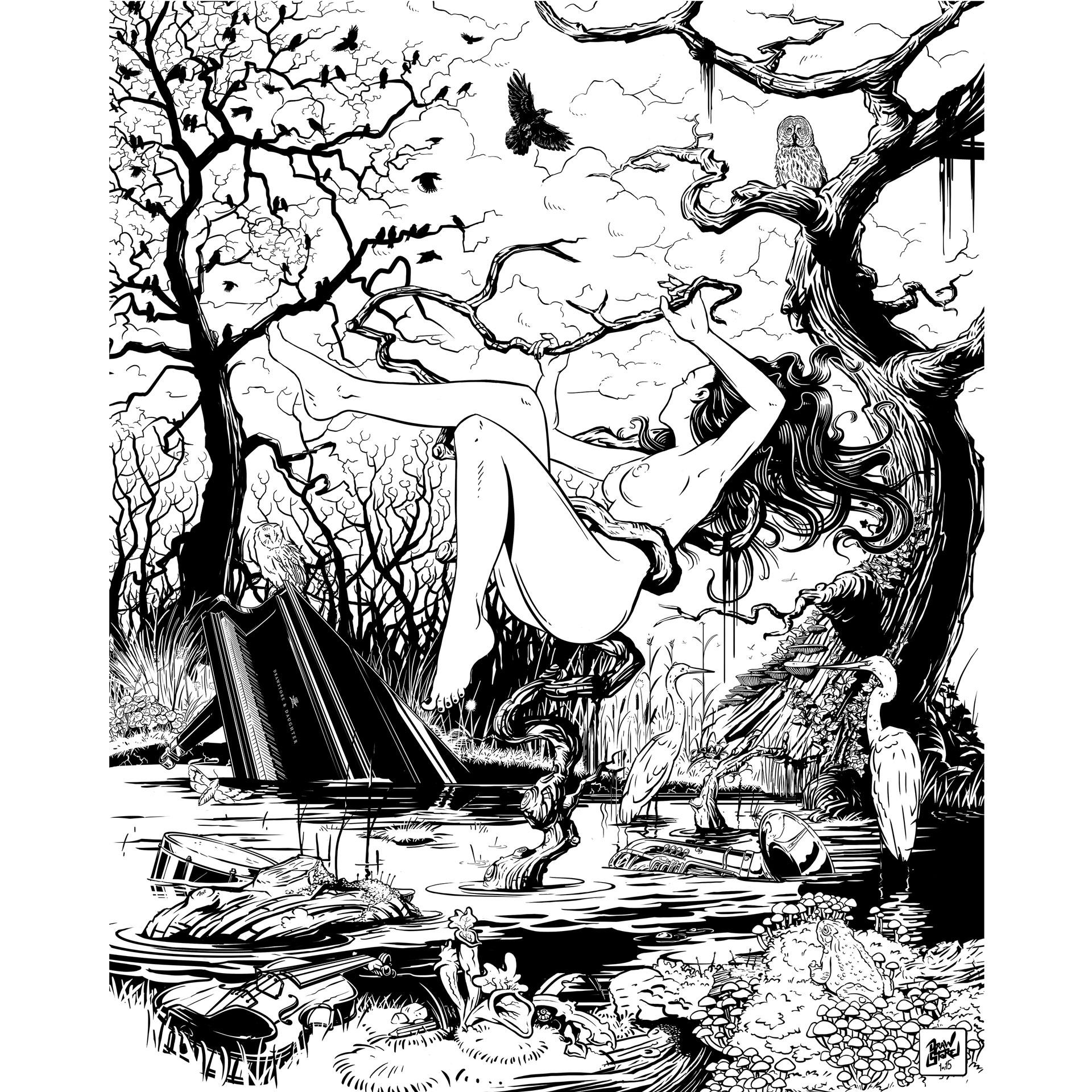 Fotobehang Drawstore – Swamp Land