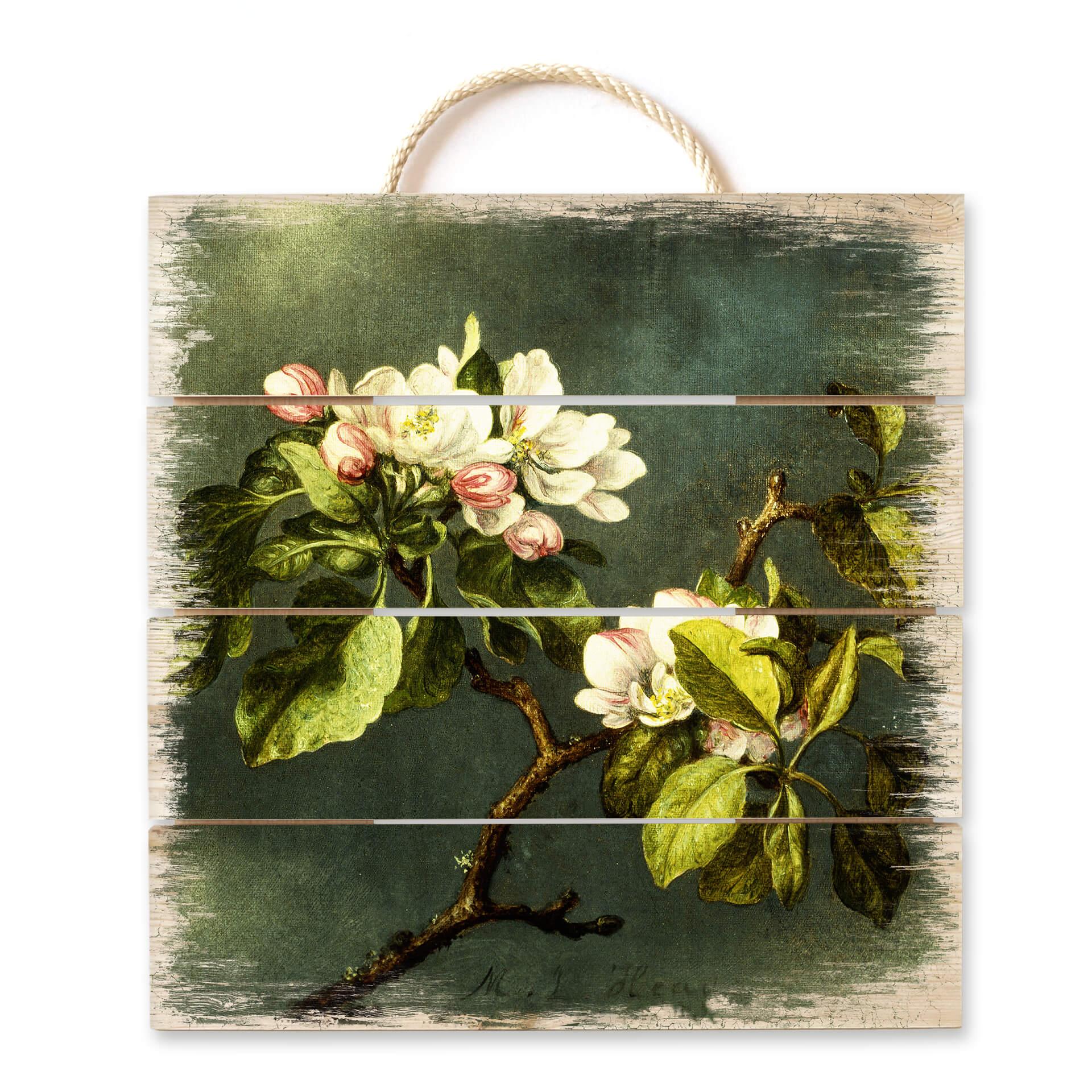 Cuadro de madera Heade - Flores de manzano - 40x41,5 cm