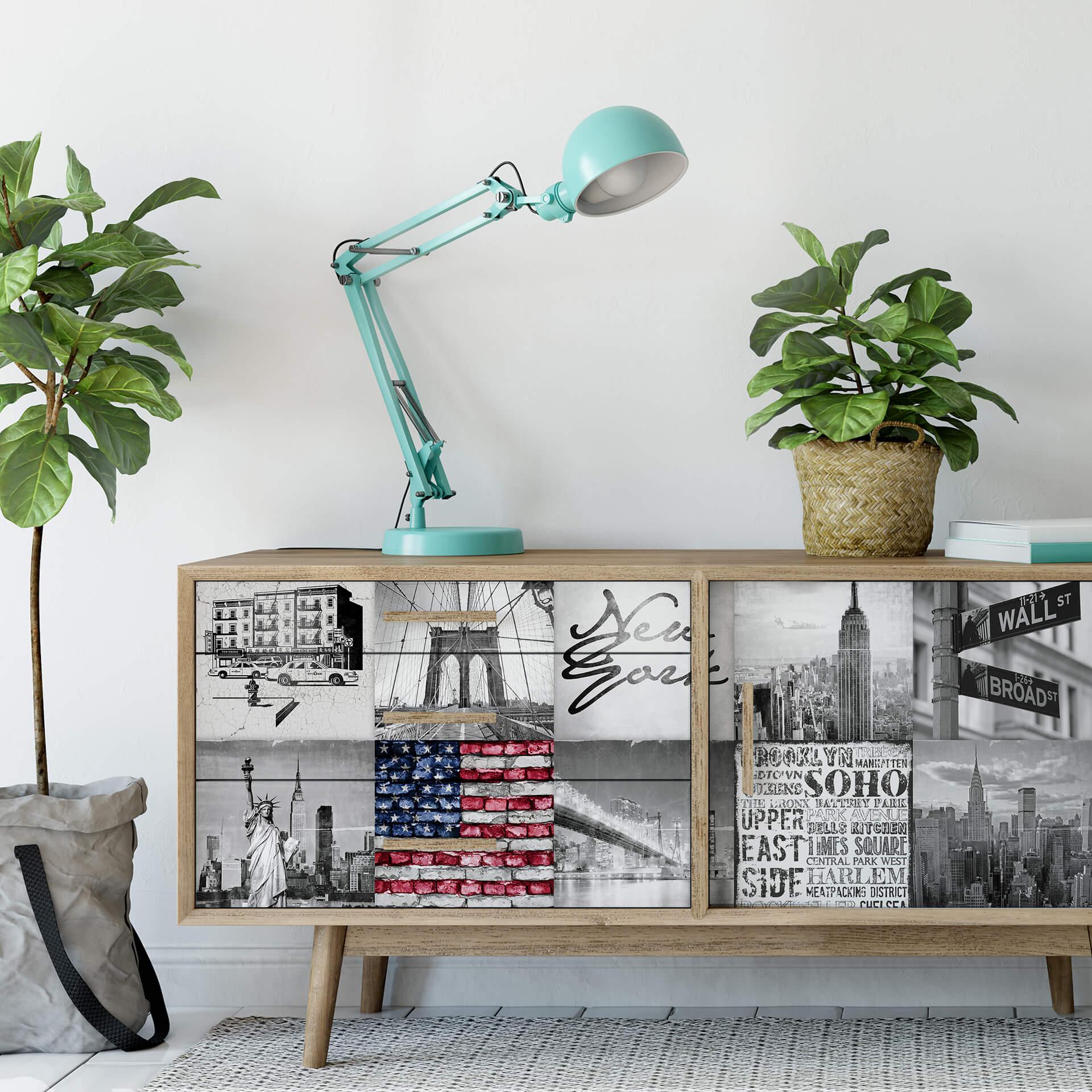 Muurprints Impressie van New York City - Panorama