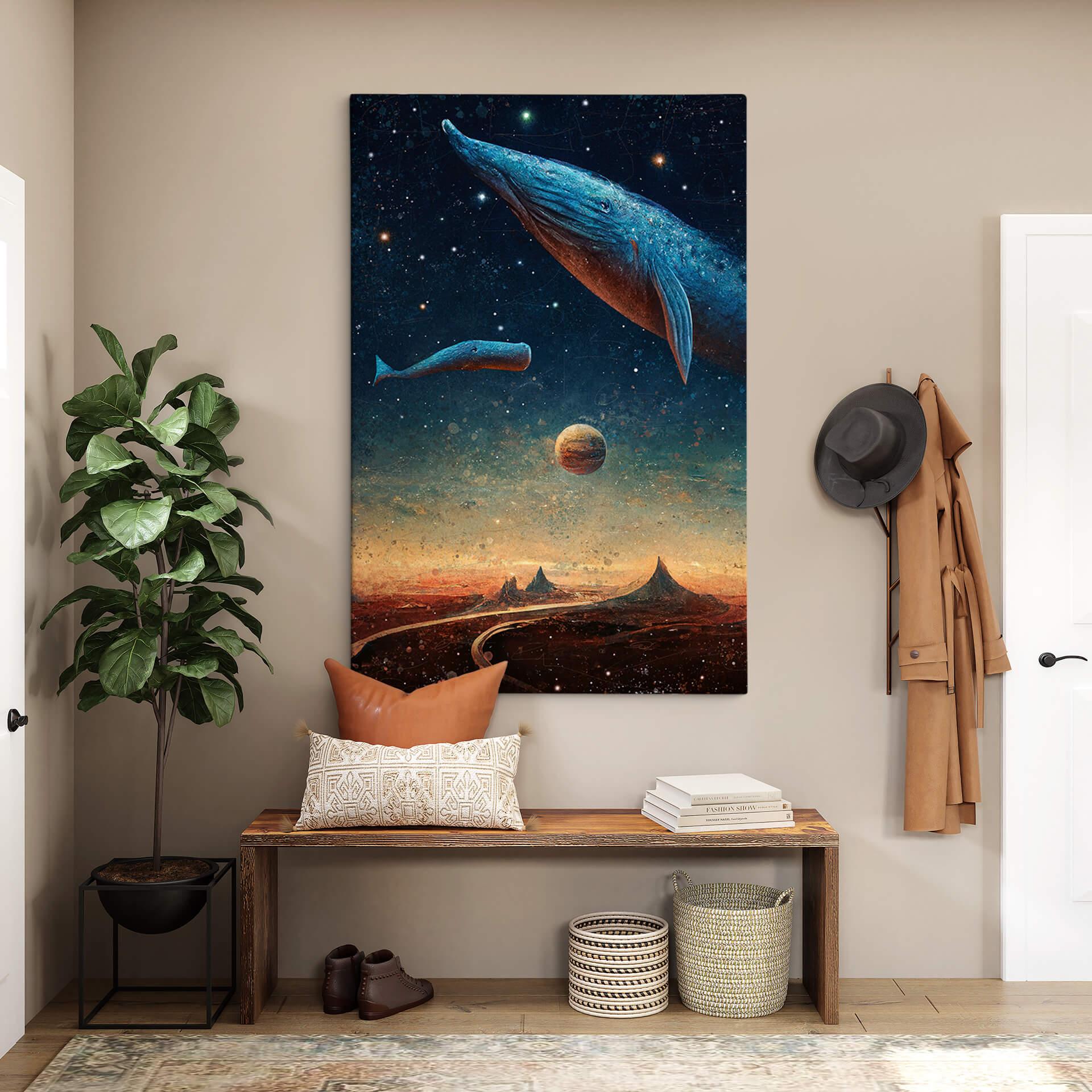 Canvas Heine - Two whales in space - Astro Cruise