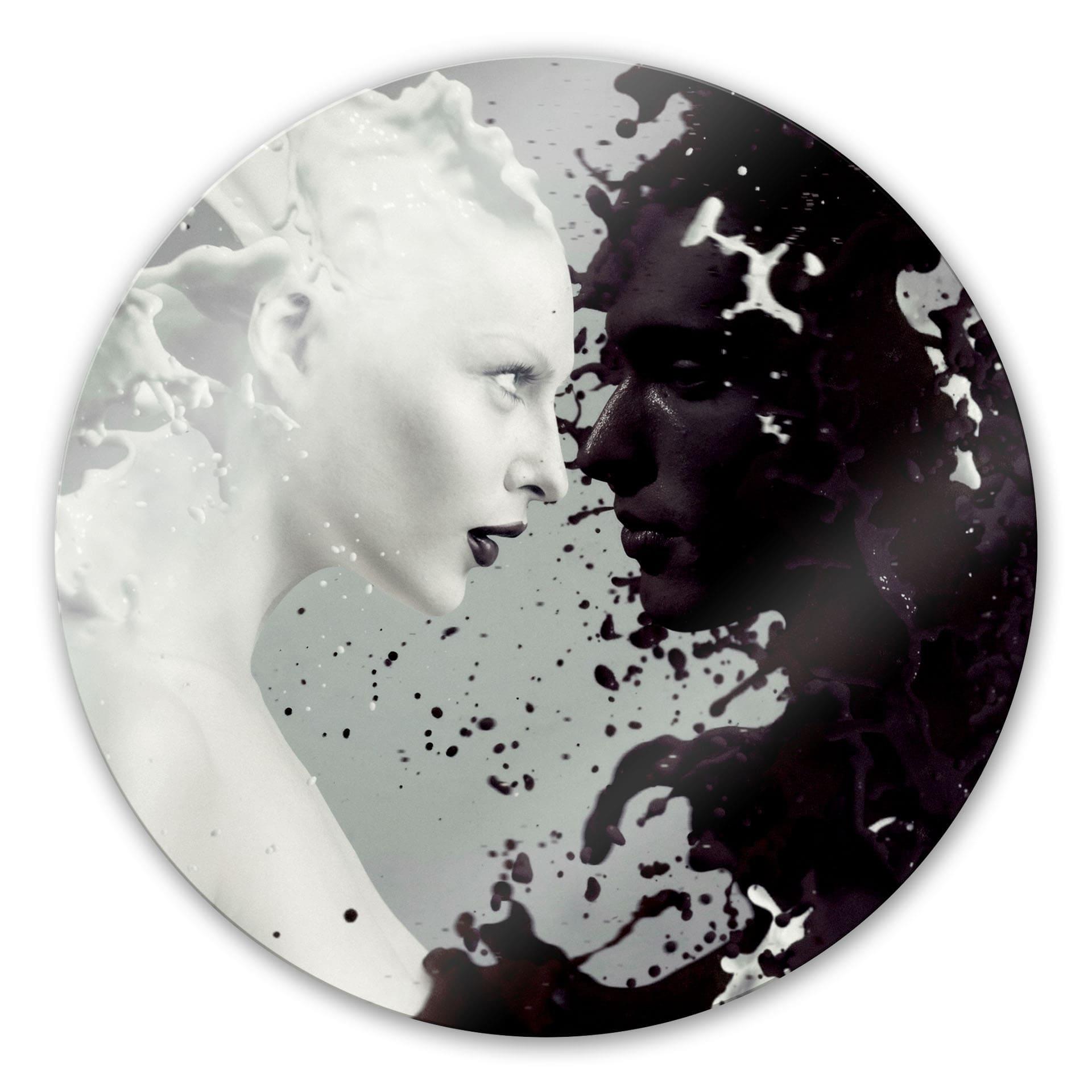 Tableau en verre - Milk & Coffee - rond