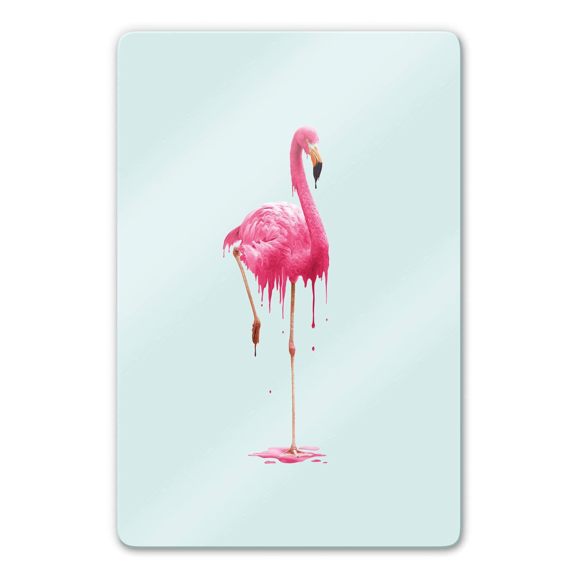 Glasschilderij Loose - Melting Flamingo