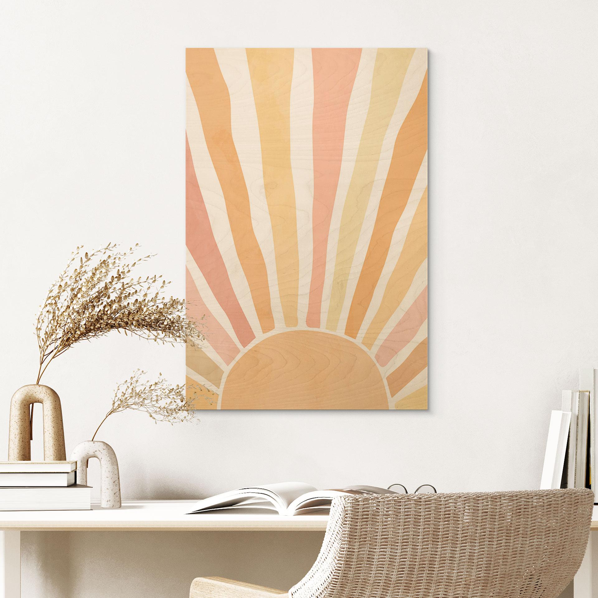 Træplakat Boho-solstråler - Manovski