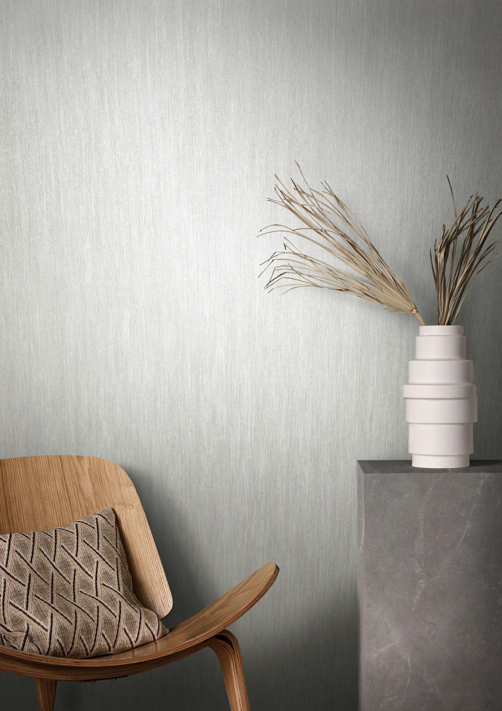Effen behang, vliesbehang Natural Opulence wit