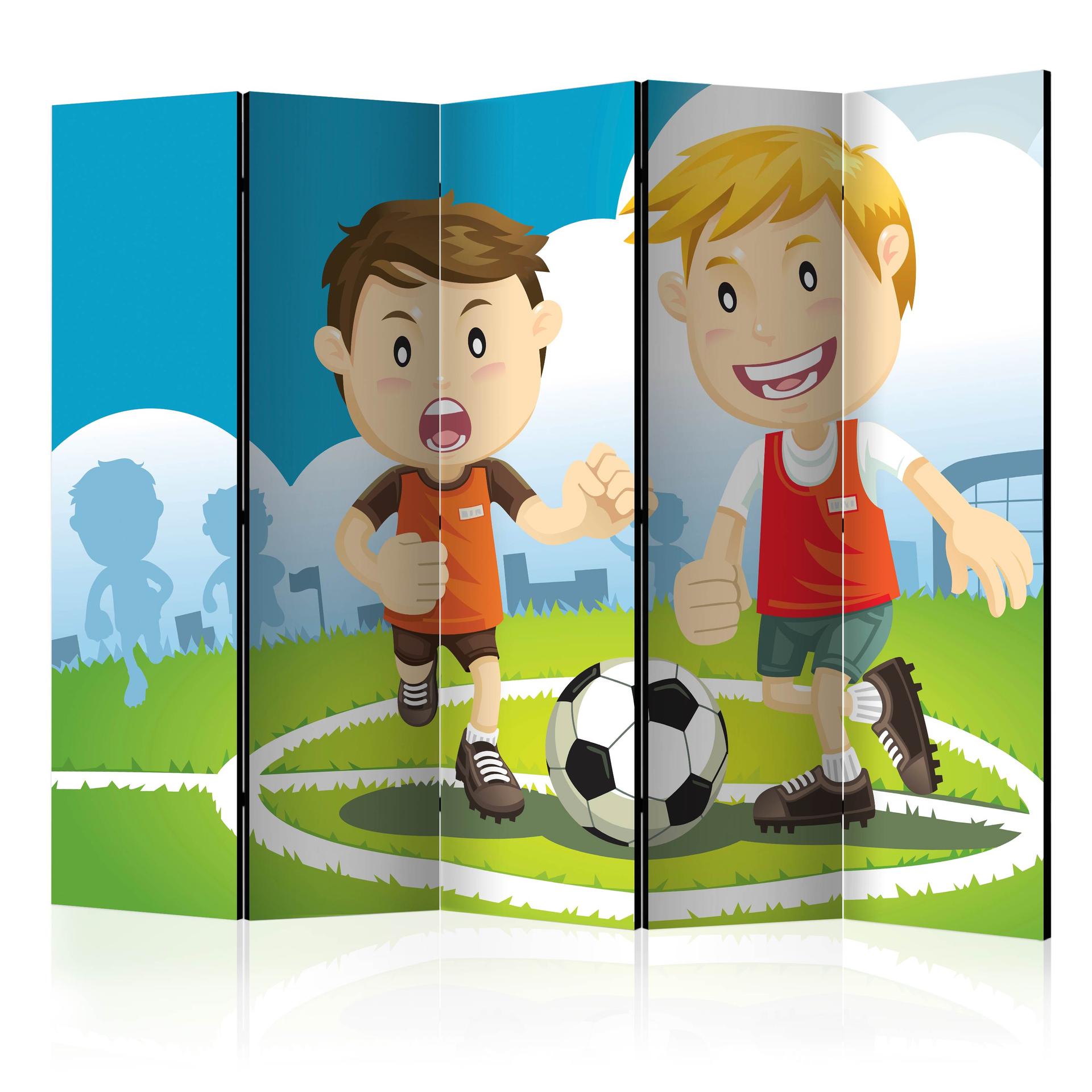 Screen room divider - sportsbane , 5-delt - 225x172 cm