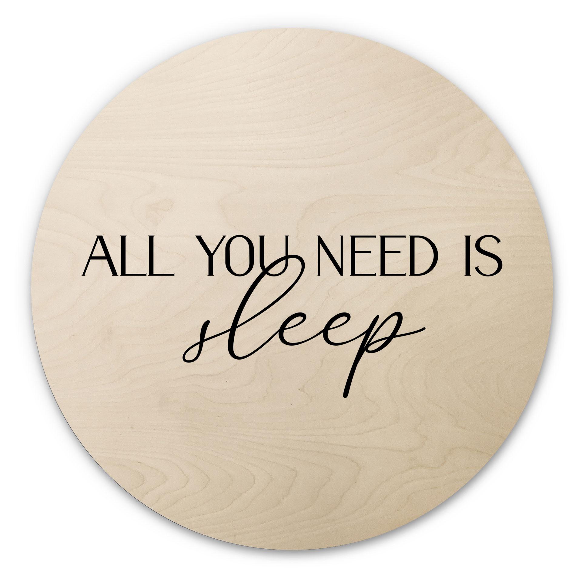 Væg cirkel træ All you need is sleep