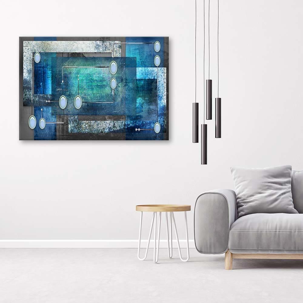 Canvasbillede, blå abstraktion 3d