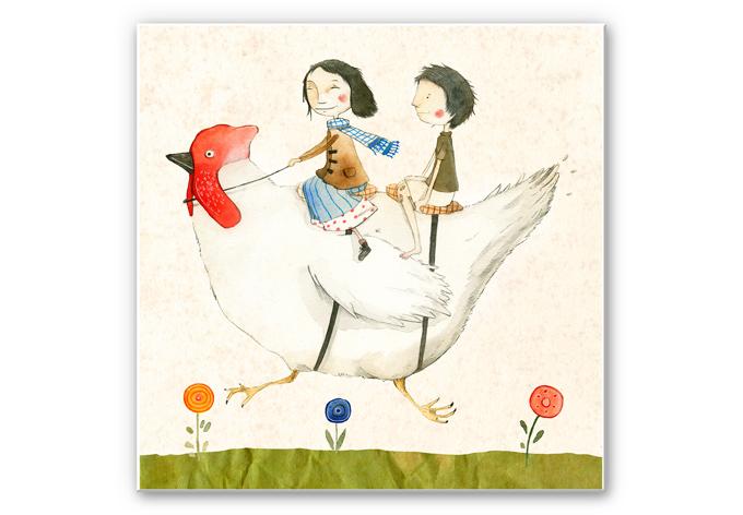 Tableau Forex - Loske - Voyage à dos de poule