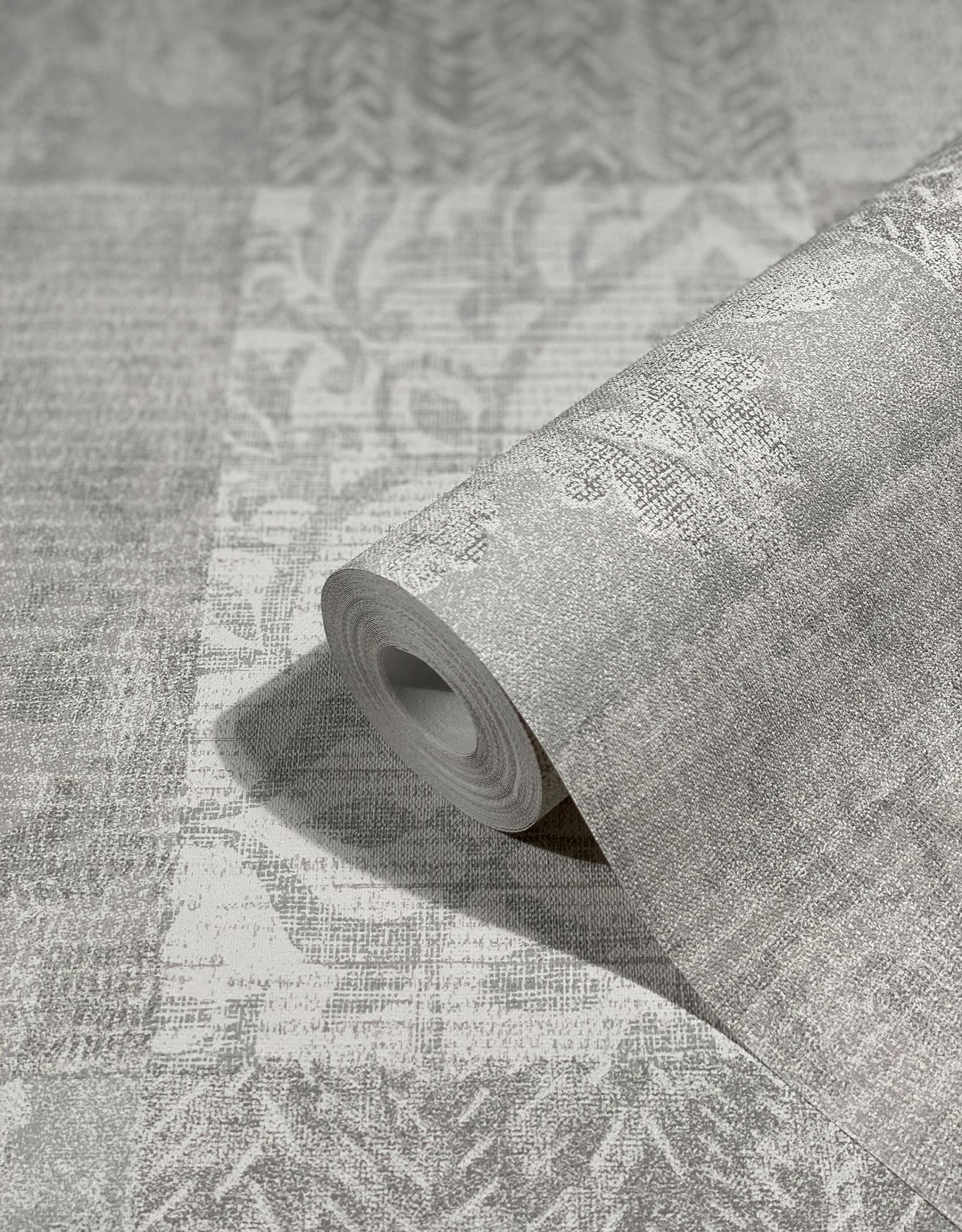 grafisk tapet, non-woven tapet Novamur Yvi greige