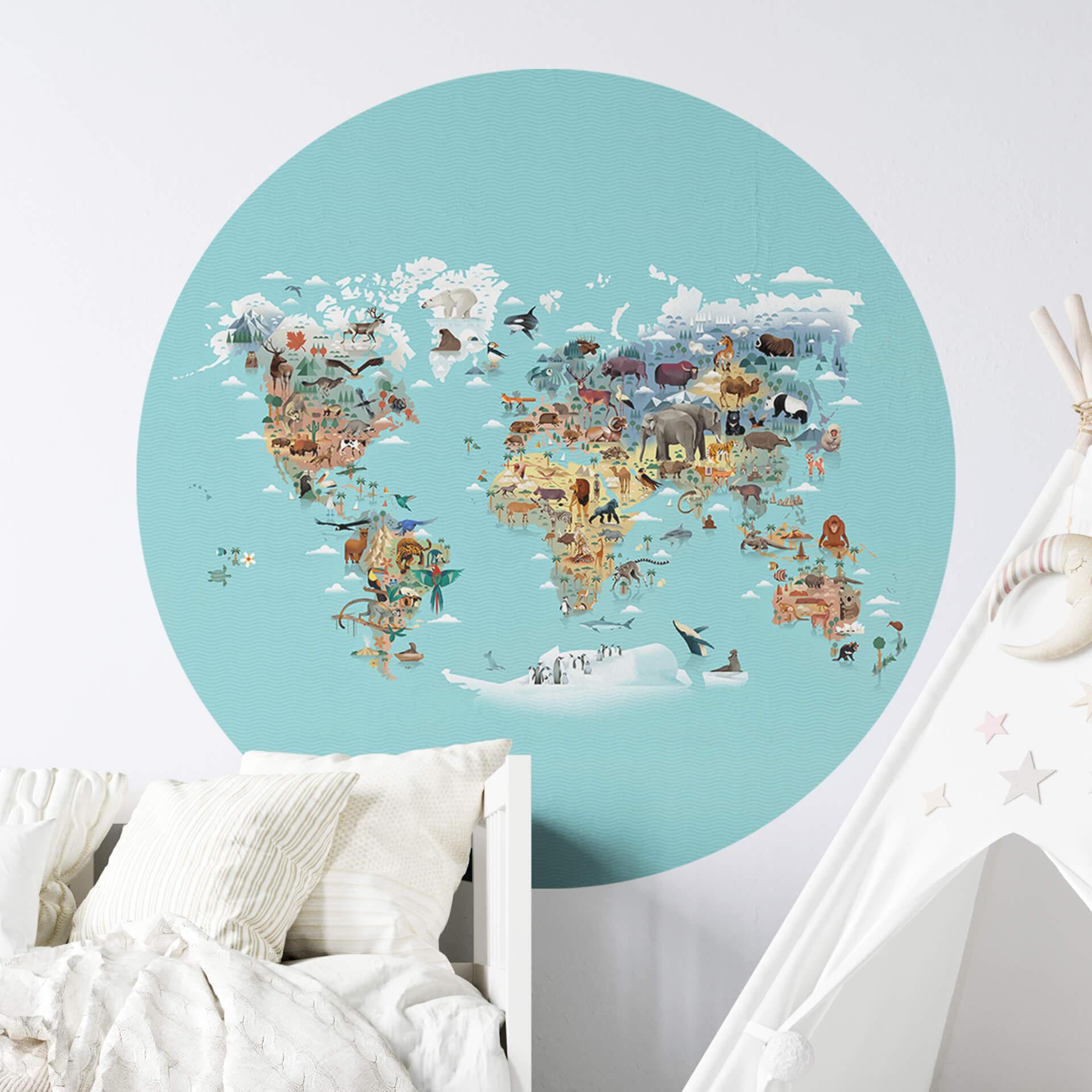 Wall Sticker World Map - Braun