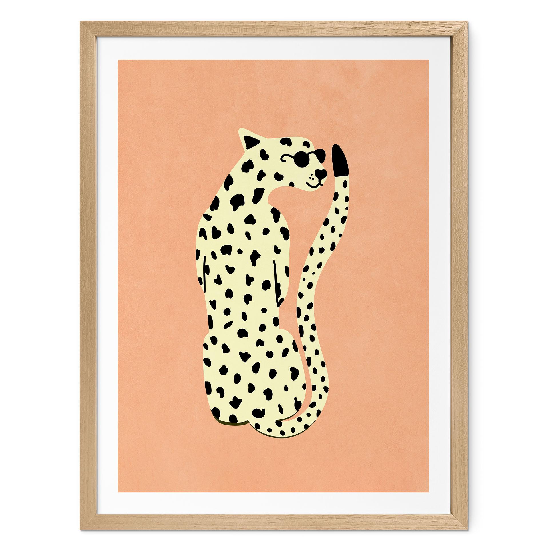 Plakat Elegant gepard med solbriller - Oltmanns