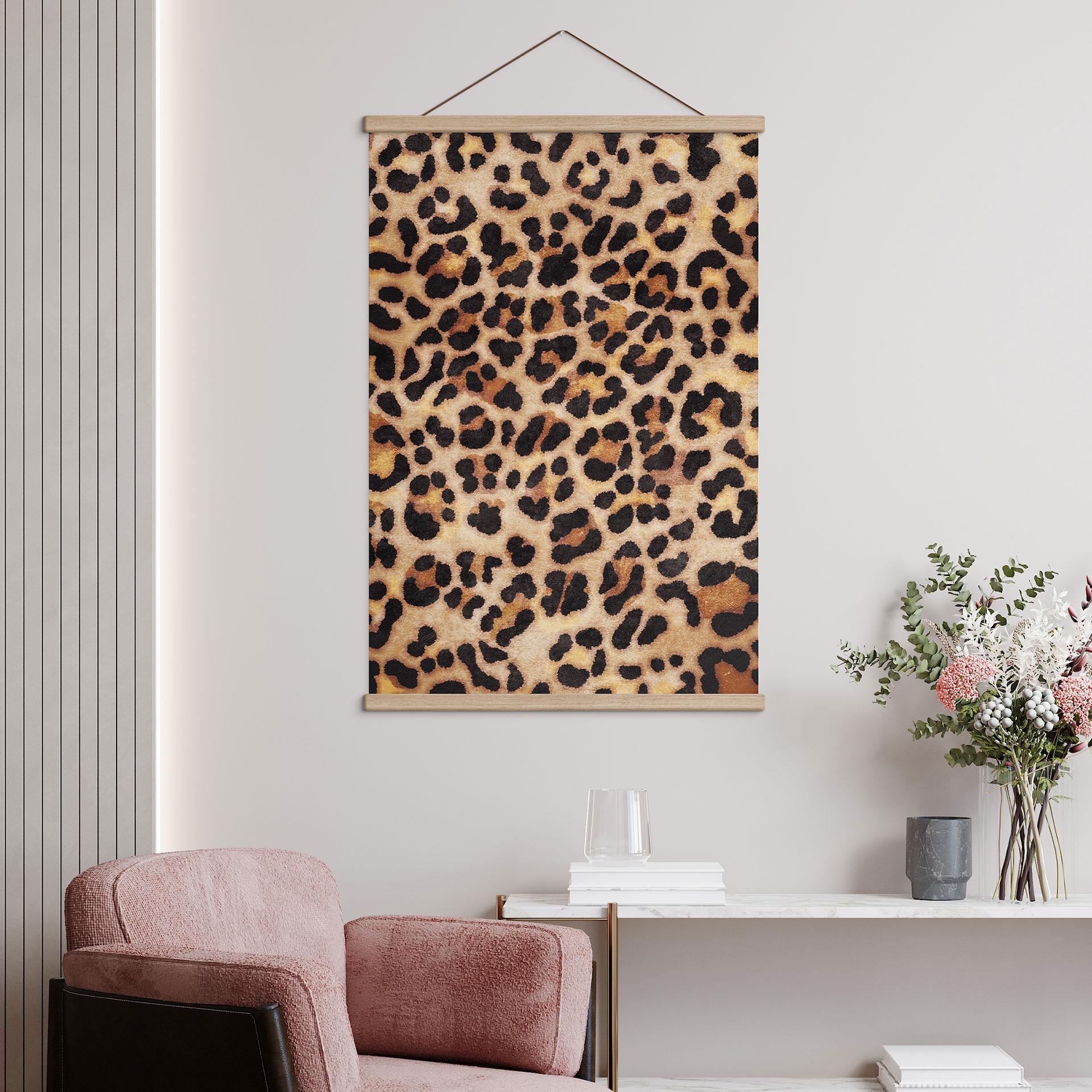 Tekstil plakat med vilde leoparder - Dyreprint - Tunaboylu