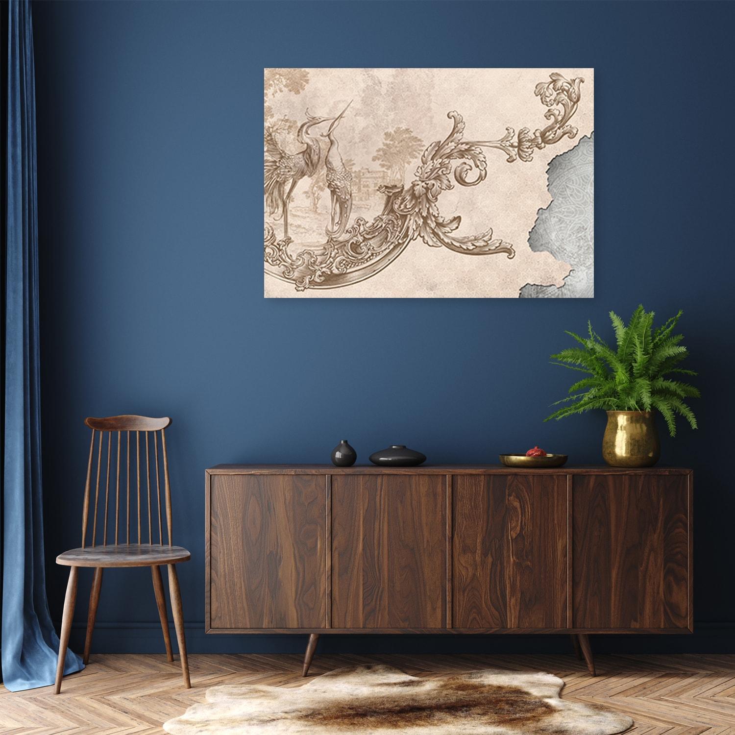 Canvasbillede, Fugle og blade Boho
