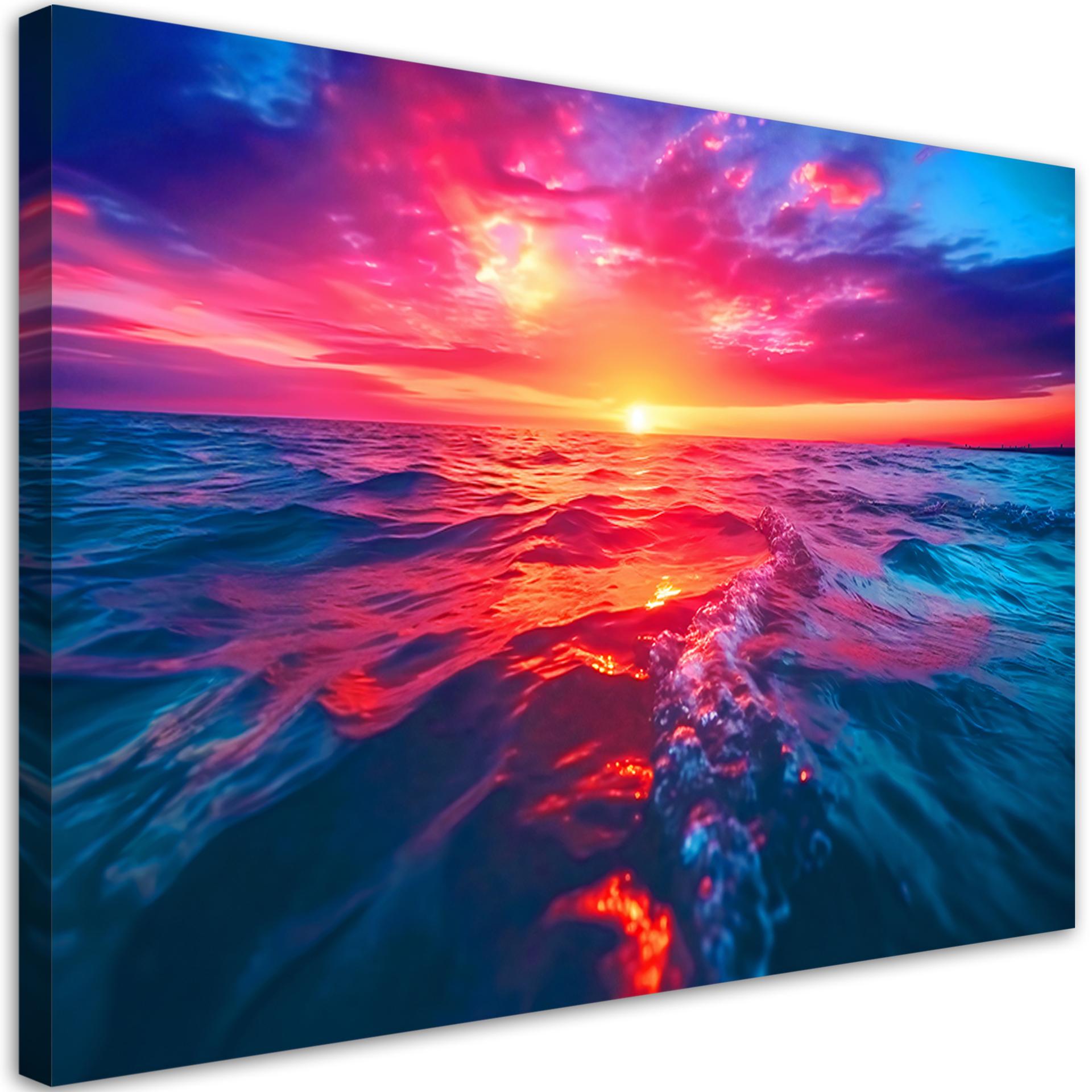 Canvasbillede, Solnedgang over havet