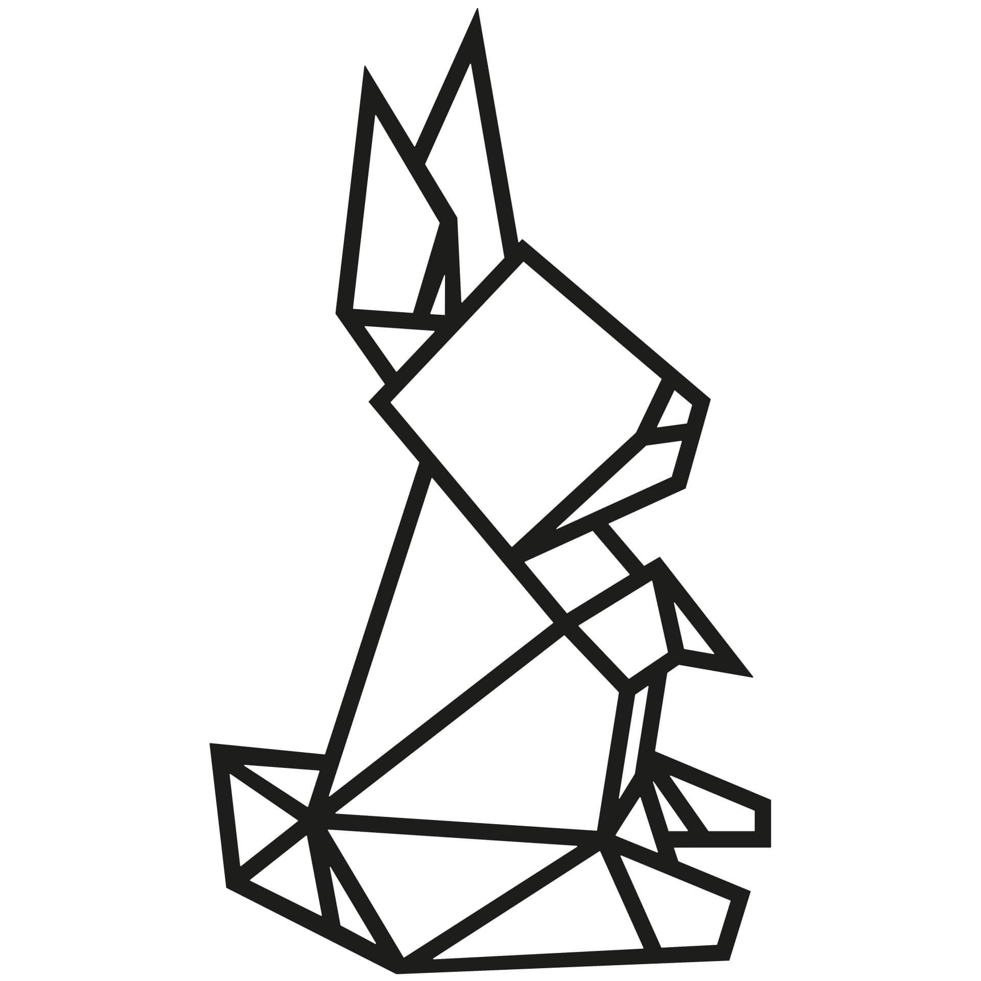 Muursticker Origami Haas