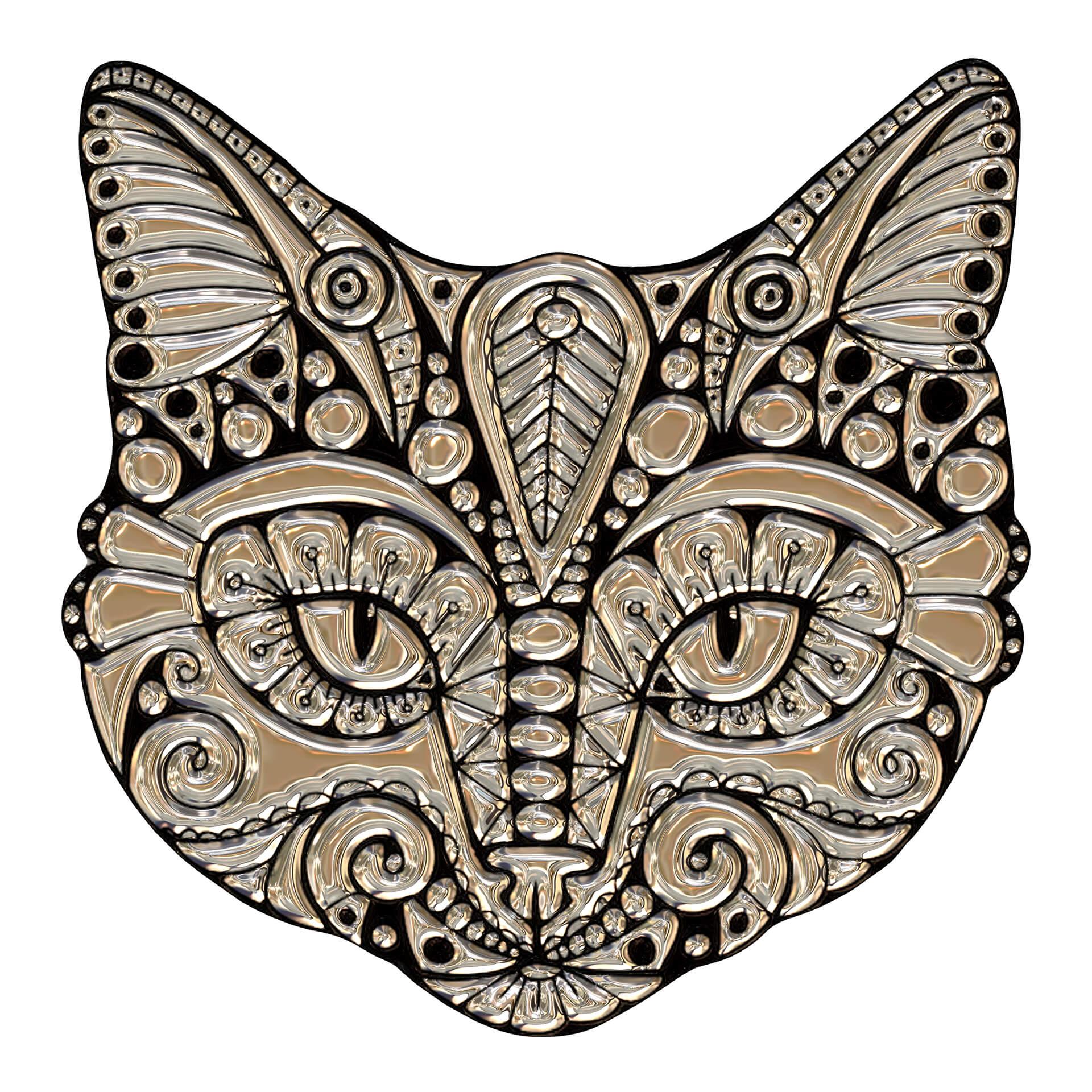 Muursticker Metallic Kat