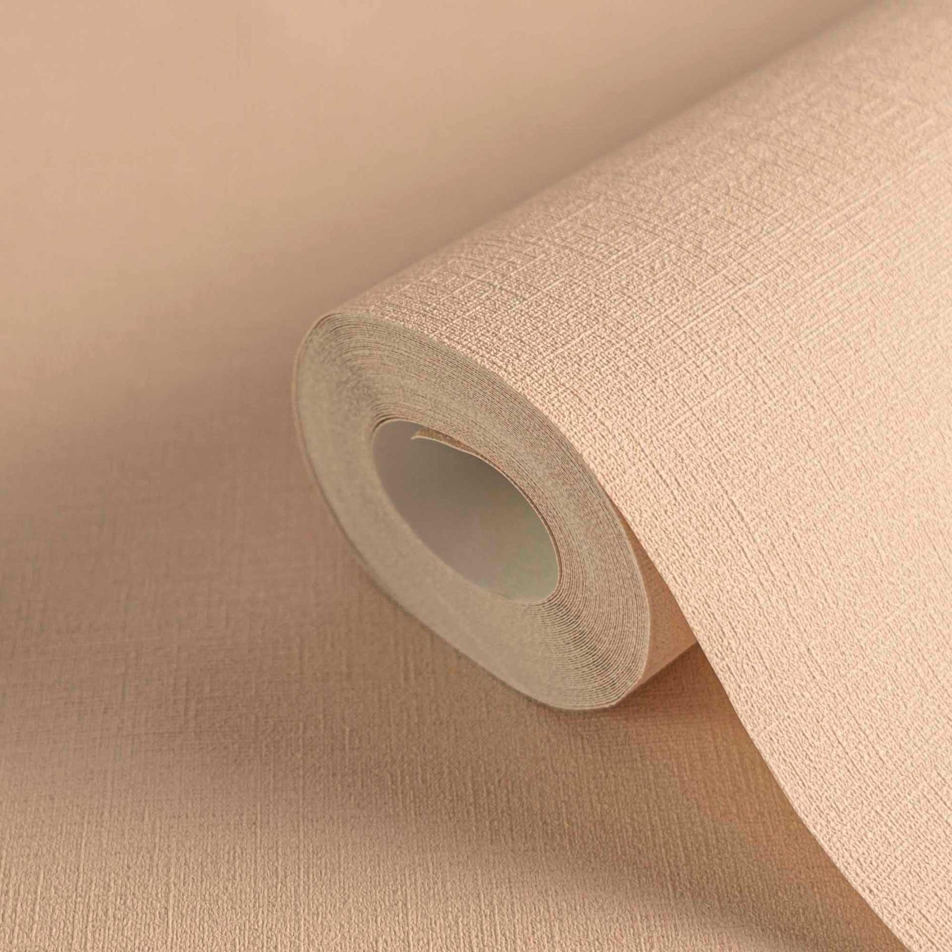 Beige effen behang van A.S. Creation modern vliesbehang licht gestructureerd mat