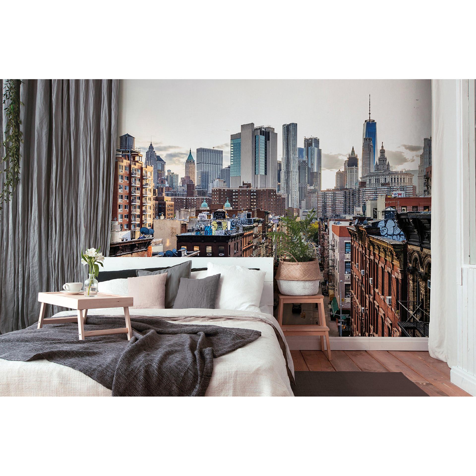 non-woven tapet New York Views New York fototapet Designwalls i brun og grå